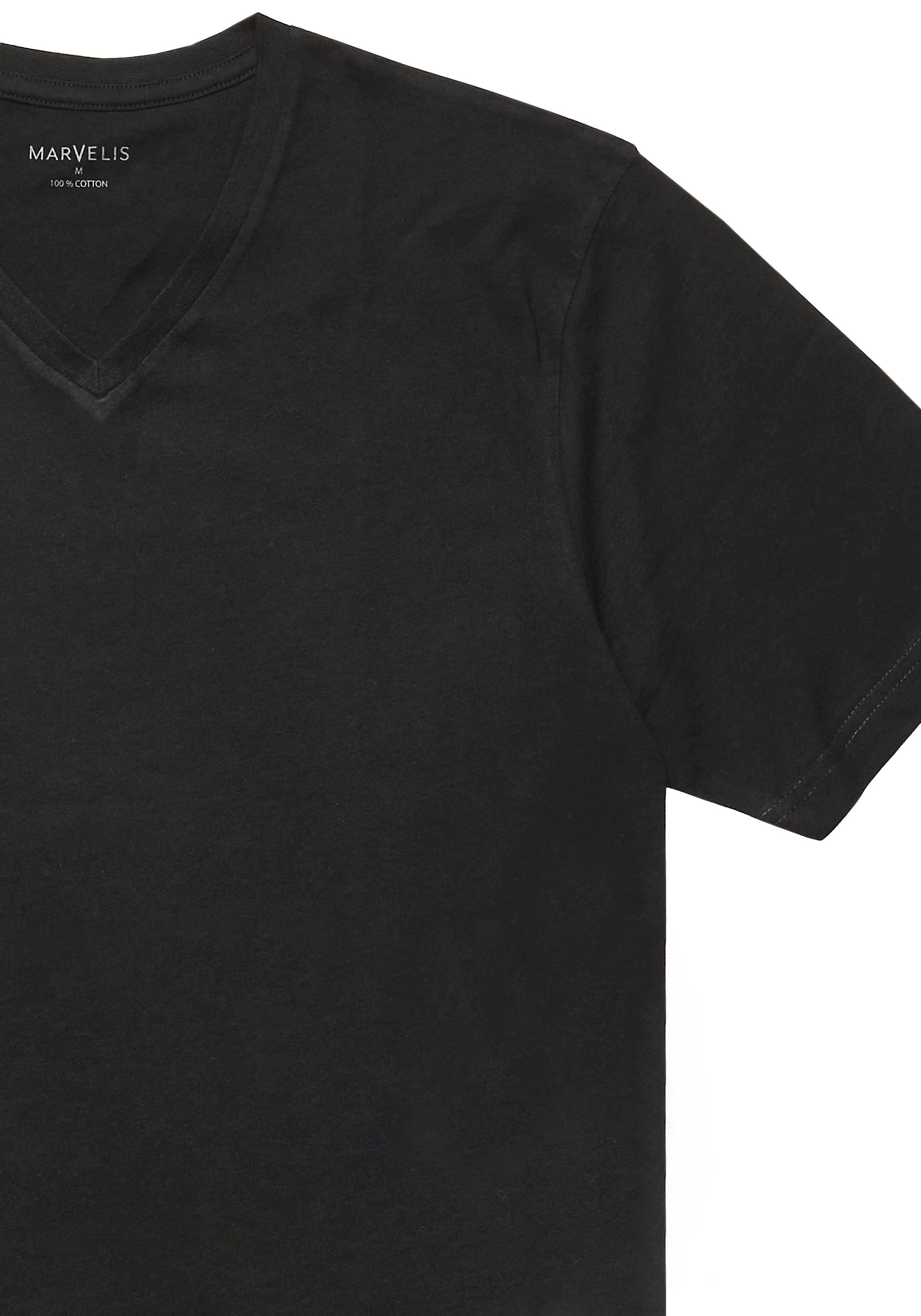 MARVELIS V-Shirt 2 Stk. V-Ausschnitt, Doppelpack, regular fit, Basic, Unterziehshirt