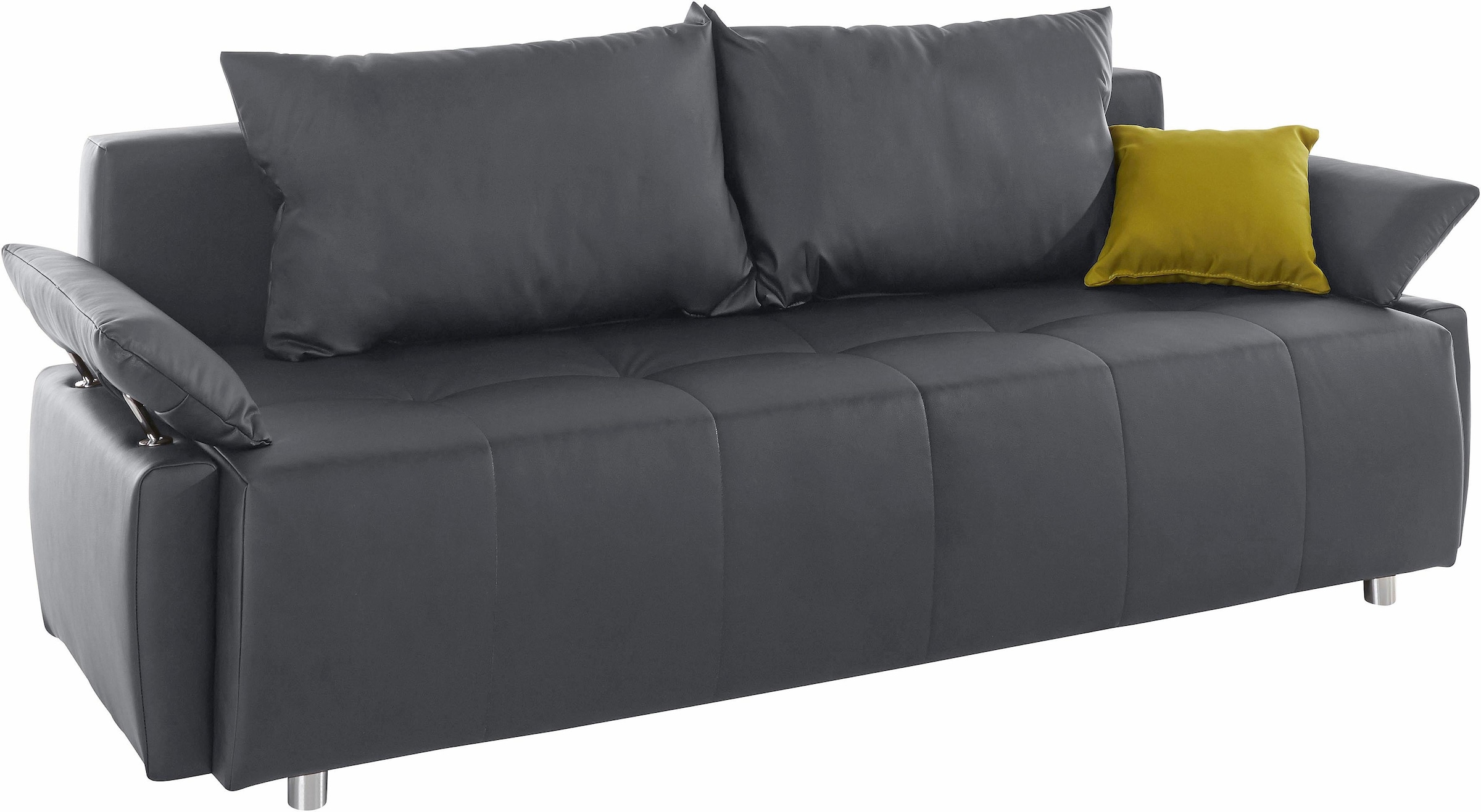 COLLECTION AB Schlafsofa »Funtastic, B: 212 cm, Liegefl. 145x187 cm, Armteilverstellung« Schlaffunktion, Bettkasten & Zierkissen, Gästebett mit Federkern