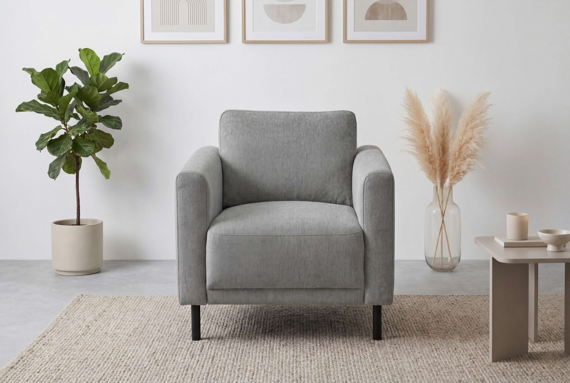 GOODproduct Sessel »Sveeva, Breite 78 cm, schwarze Metallfüsse« langlebiger Webstoff, viele Farben zur Auswahl