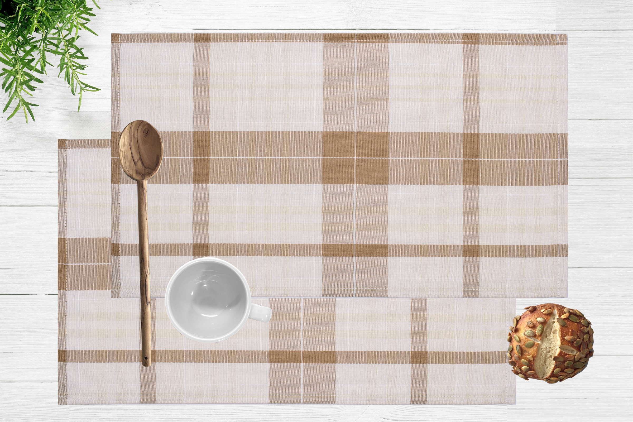 my home Platzset »Candise« 45 x 30, Karomuster, weiche Haptik, Esszimmer, Wohnzimmer, Küche