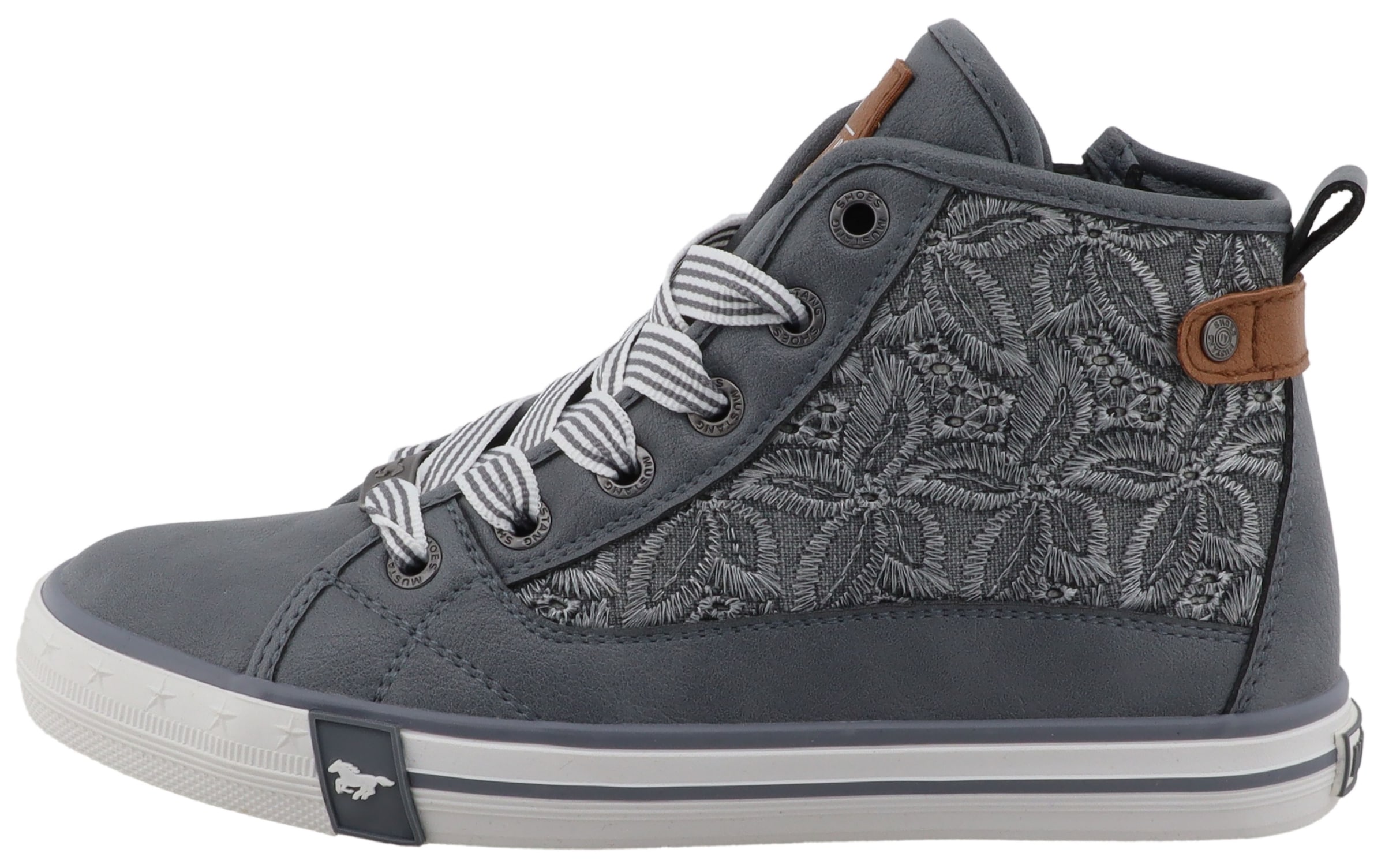 Mustang Shoes Sneakers »Gaspare«  Bottines à lacets, chaussure de loisirs avec jolie broderie florale