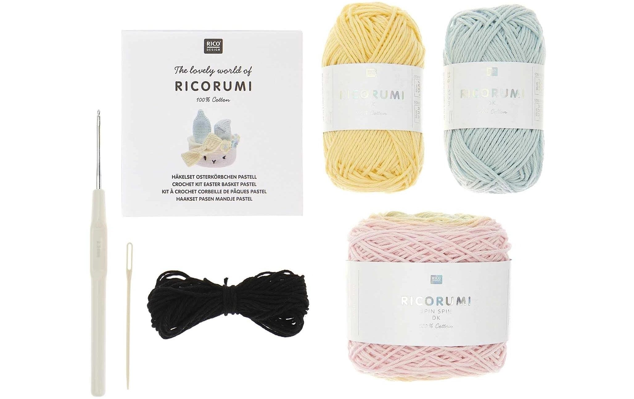 Rico-Design Verlag Set créatif »Häkeln Ricorumi Osterkörbchen, Pastell«