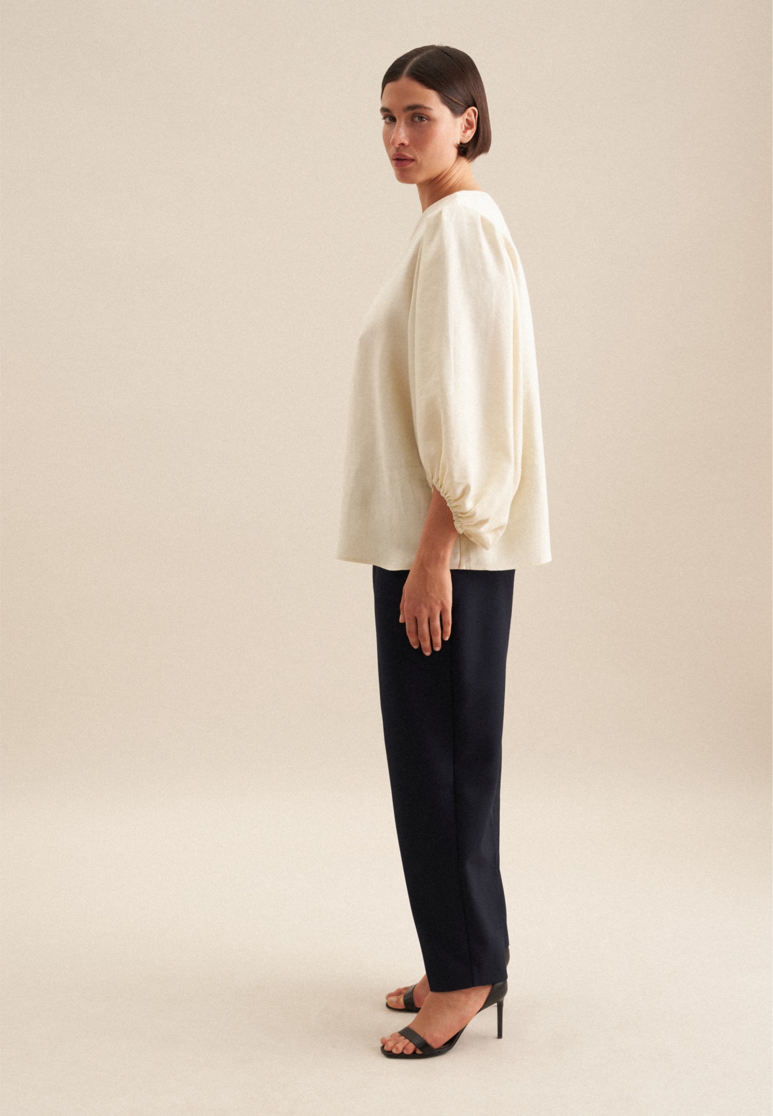 seidensticker Chemisier à chemise »Schwarze Rose« 3/4 V-Neck Uni