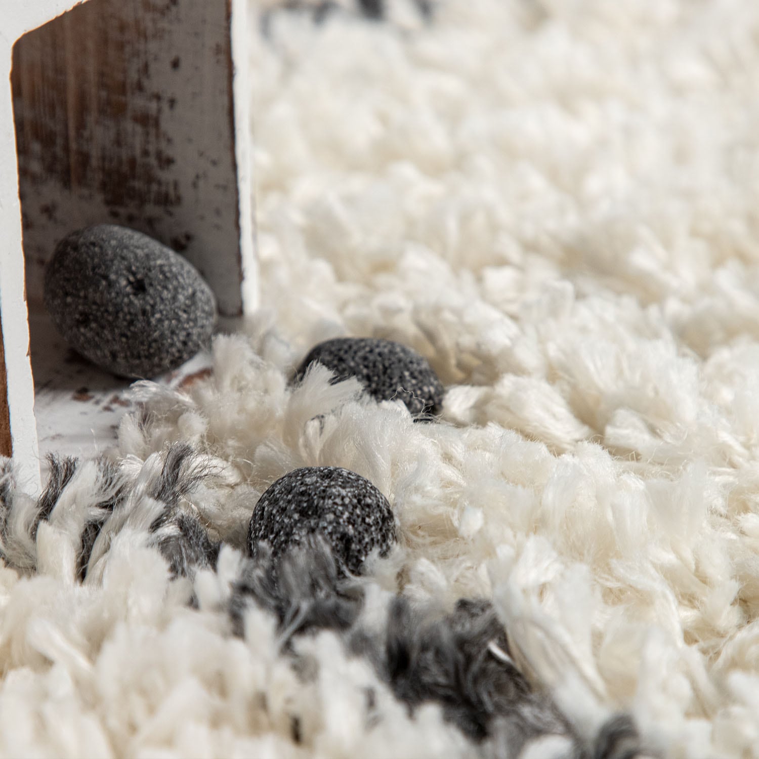 Paco Home Tapis à poils longs »Kalmar 444« Rond 40 mm Höhe Scandi Design, Rauten Muster, weich & kuschelig