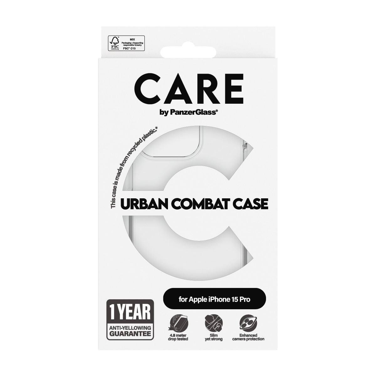 CARE by PanzerGlass Handyhülle »Urban Combat Case für Apple iPhone 15 Pro« Backcover, Schutzhülle, Handyschutzhülle, Case, Schutzcase, stossfest