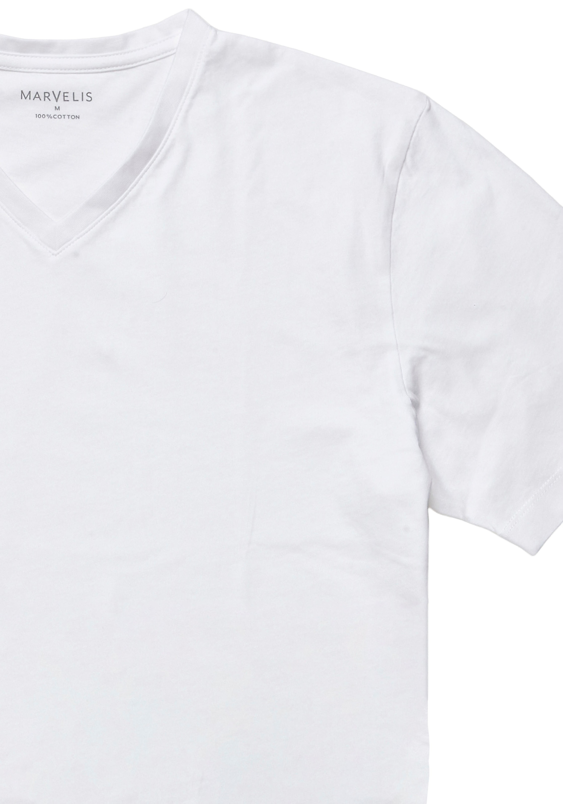MARVELIS T-shirt en V 2 cuis tlg. V-Ausschnitt, Doppelpack, regular fit, Basic, Unterziehshirt