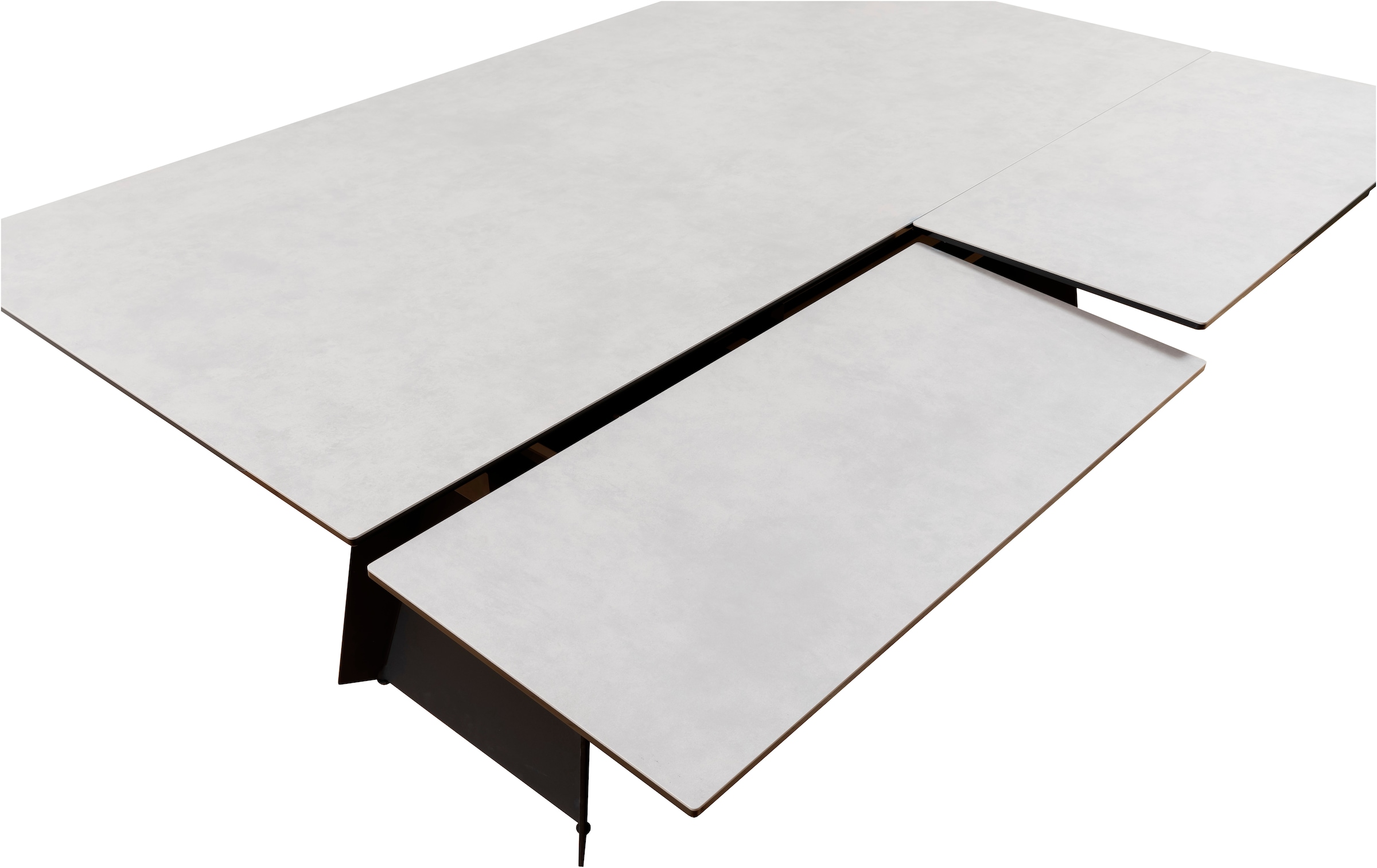 MCA furniture Table de salle à manger »MOLINARA Auzugtisch 200-290cm hellgrau« 1 cuis tlg. Keramik, Metall, Stirnauszug, ausziehbar, 10-12 Personen