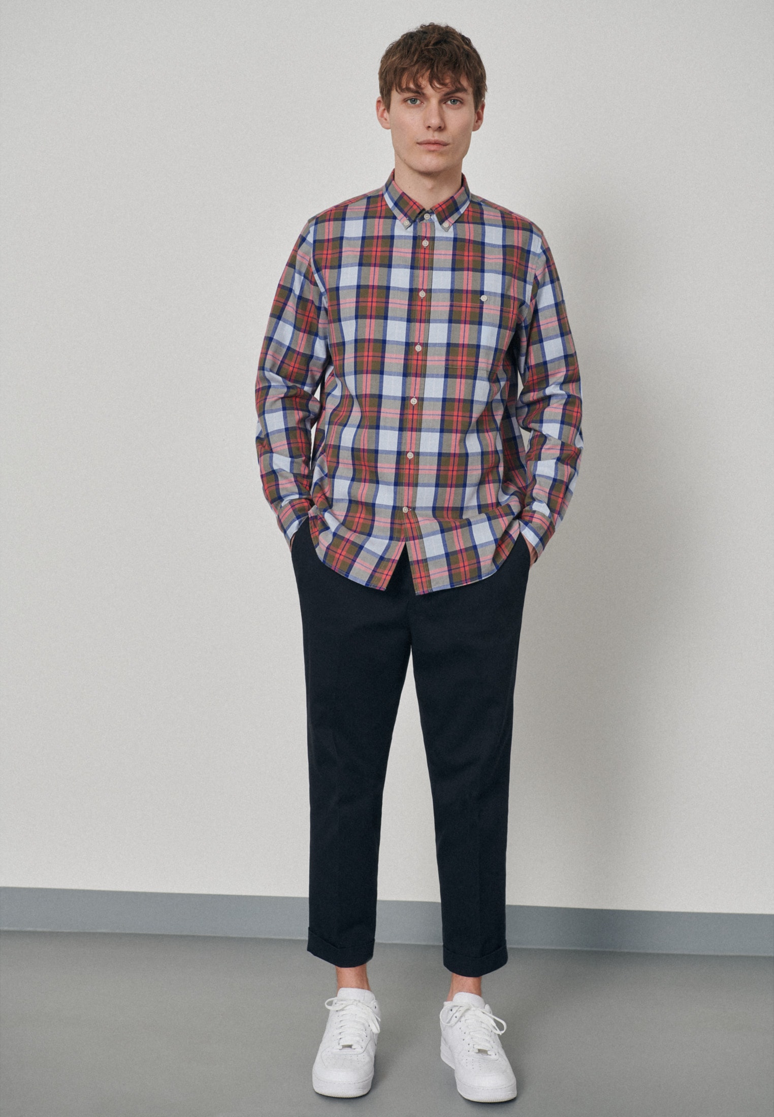 studio seidensticker Businesshemd »Studio« Regular Langarm Button-Down-Kragen Karo