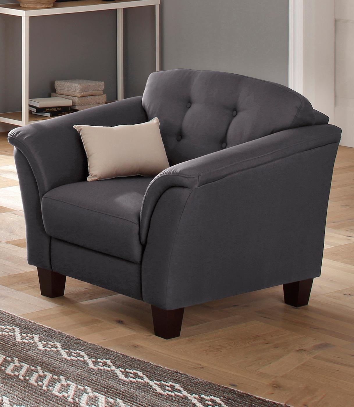 Home affaire Sessel »Trondheim« mit Federkern, Knopfheftung im Rücken, Füsse Buche