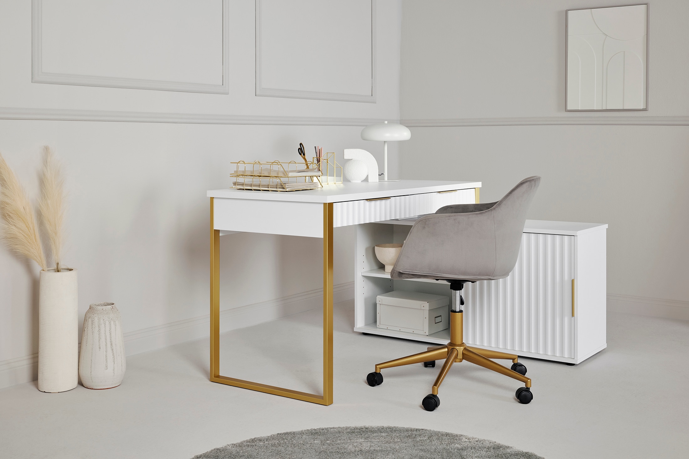 Jahnke Bureau d'angle »CARVE C 145 E« 1 cuis tlg. montage réversible, avec porte coulissante, dimensions 144 x 115 cm