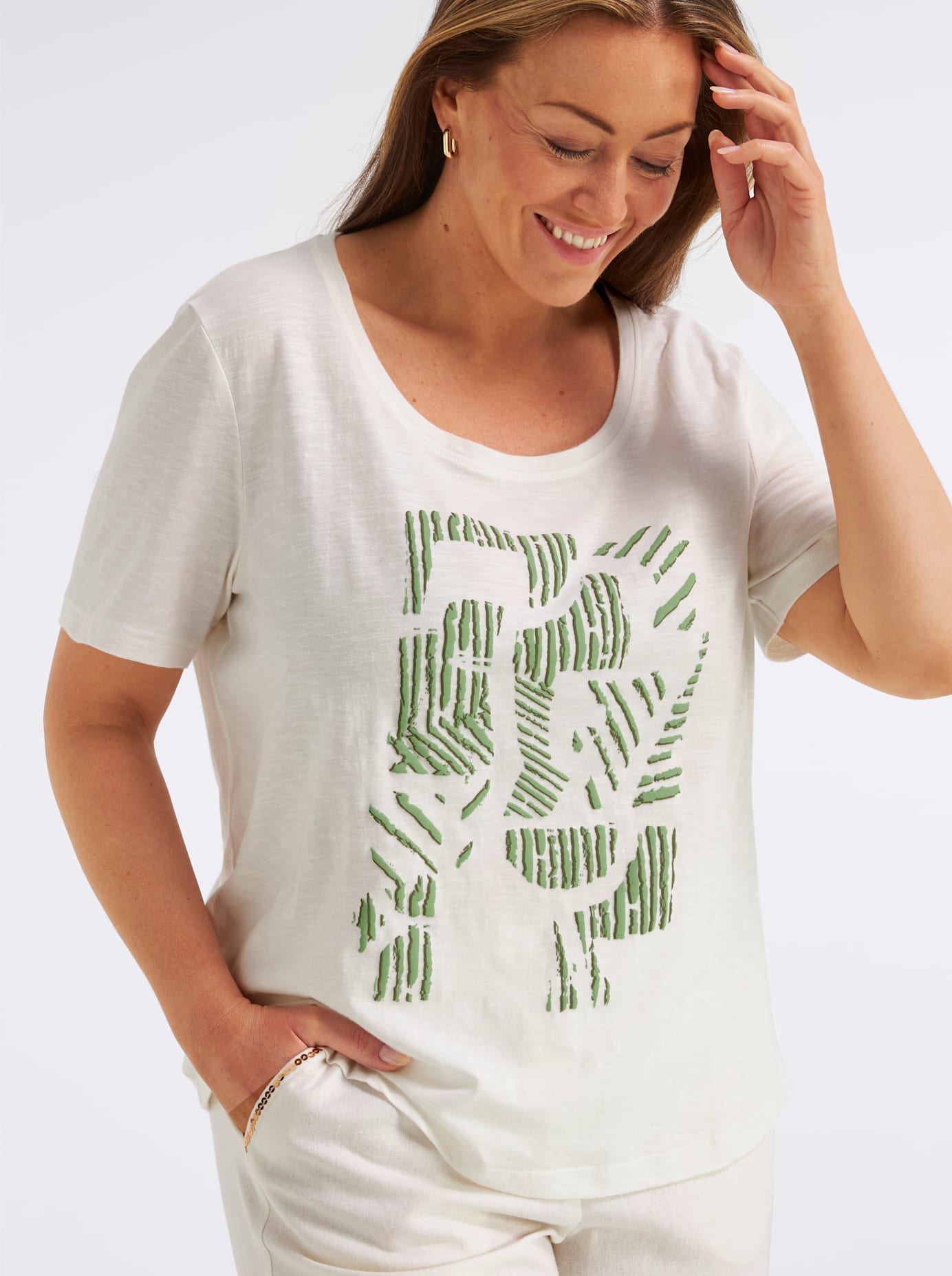 Sheego Shirt à col rond »Shirt« 1