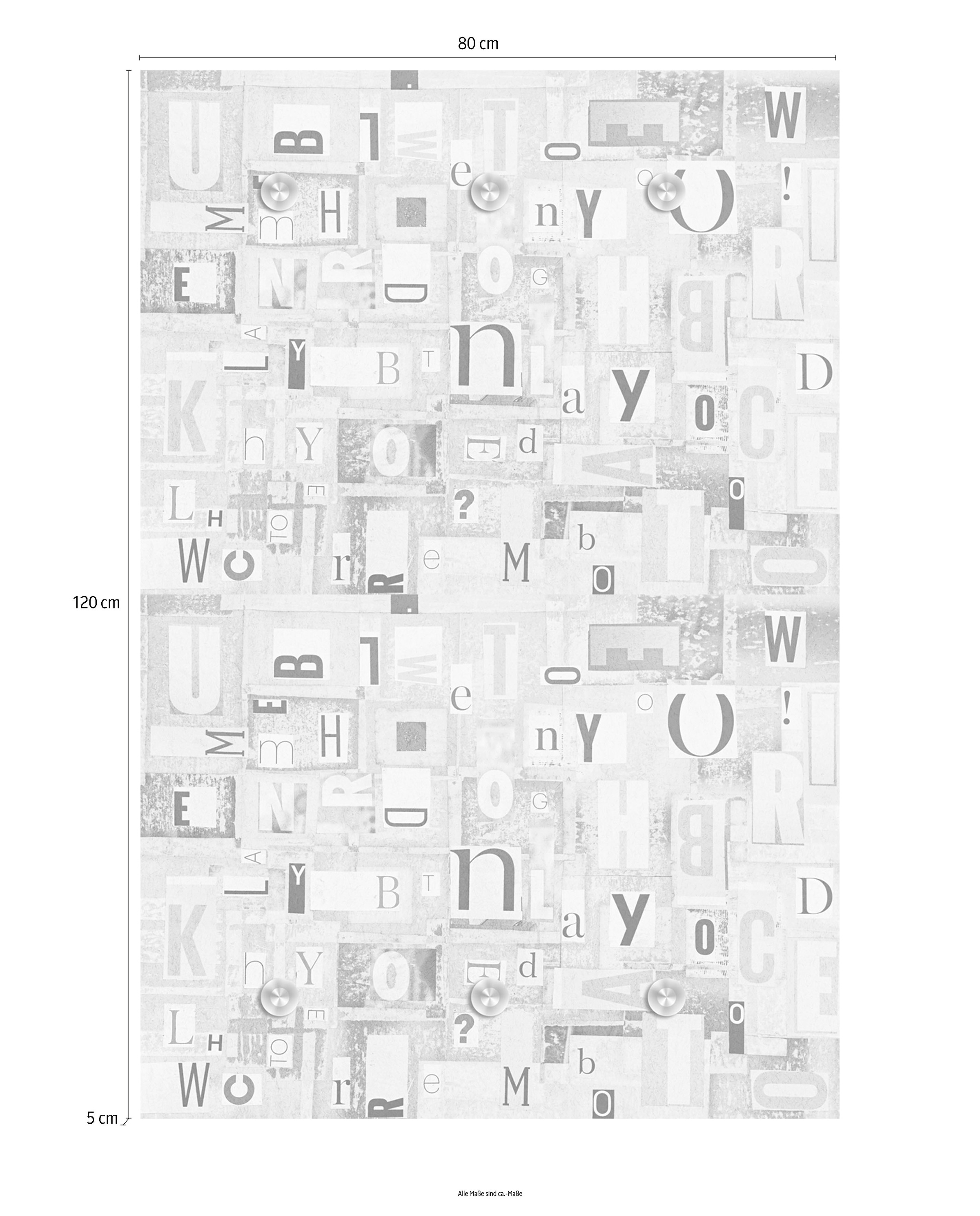 queence Barre de penderie »Buchstaben« mit 6 Haken, 80 x 120 cm