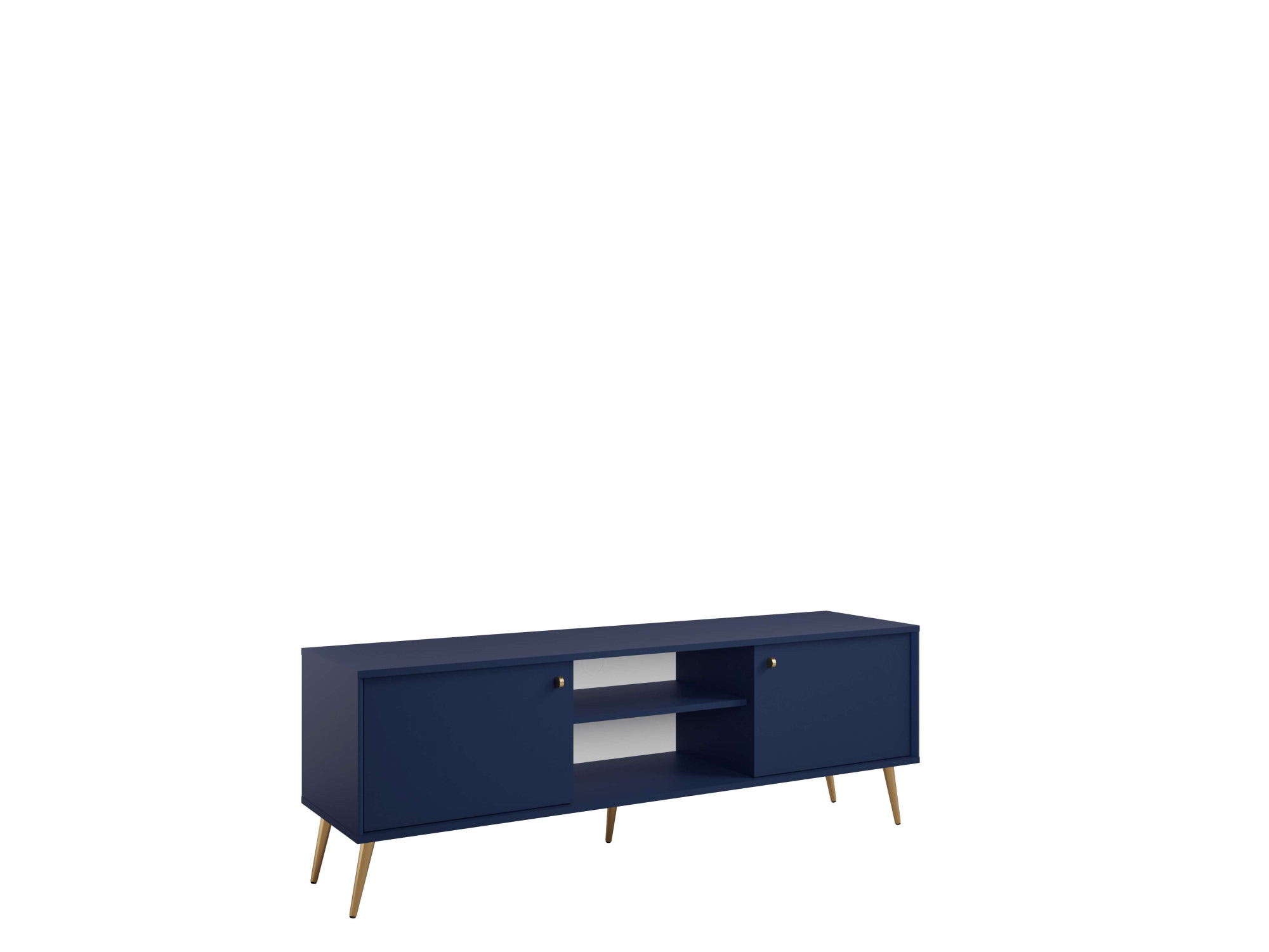 Home affaire Table basse »ROMILDA TV-Schrank mit 2 Türen und einem Fach, B/T/H: 156/40,5/54,8 cm« Dunkelblaue TV-Kommode mit goldenen Akzenten, viel Stauraum