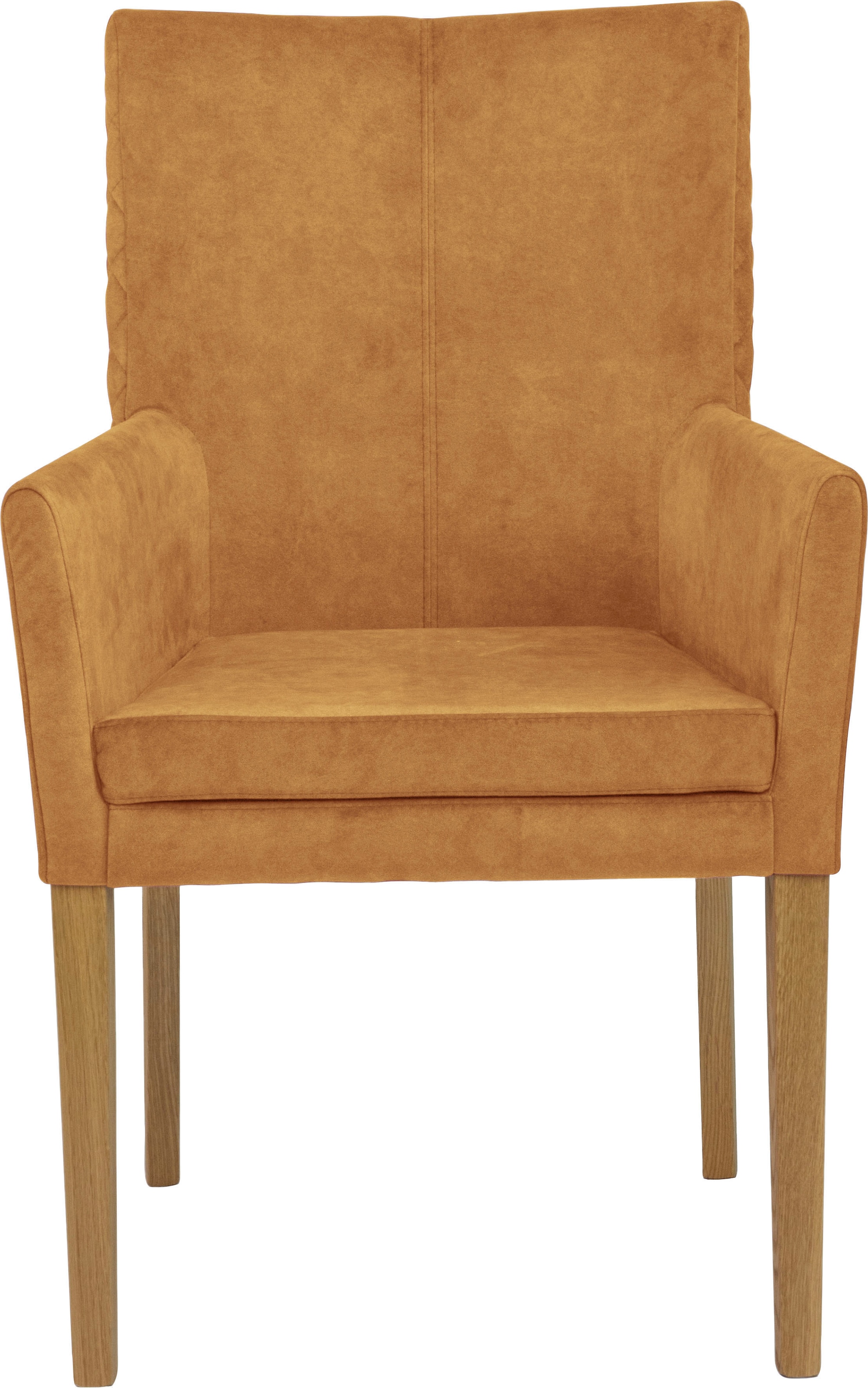 Leonique Armlehnstuhl »Vence« (Set) 1 Stk.mit Rautensteppung in der Rückenlehne, Beine aus Eiche, in Samtoptik