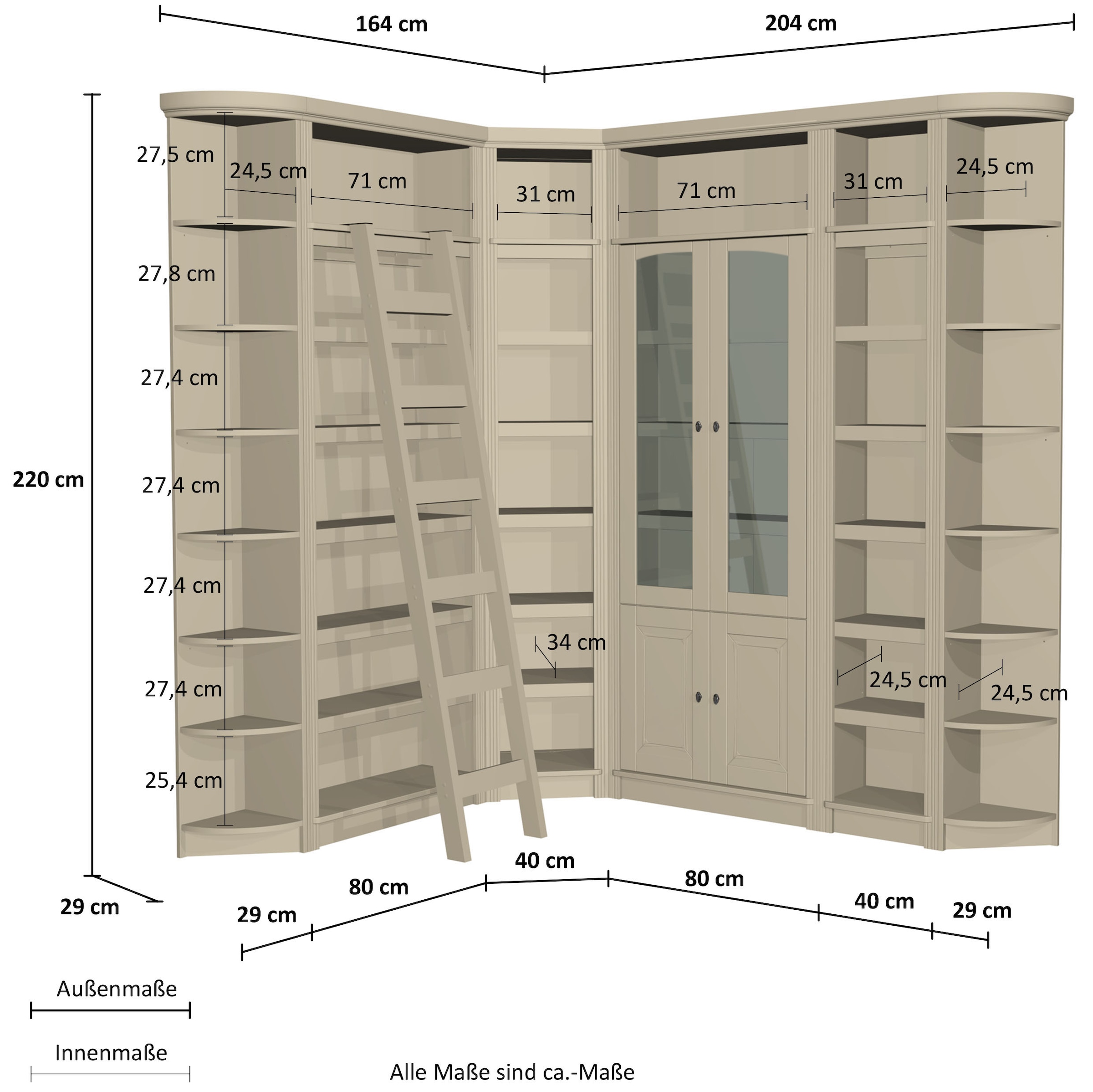 Home affaire Bibliothèque »Soeren« 7 cuis tlg. aus massiver nordischer Kiefer, FSC®-zertifiziert