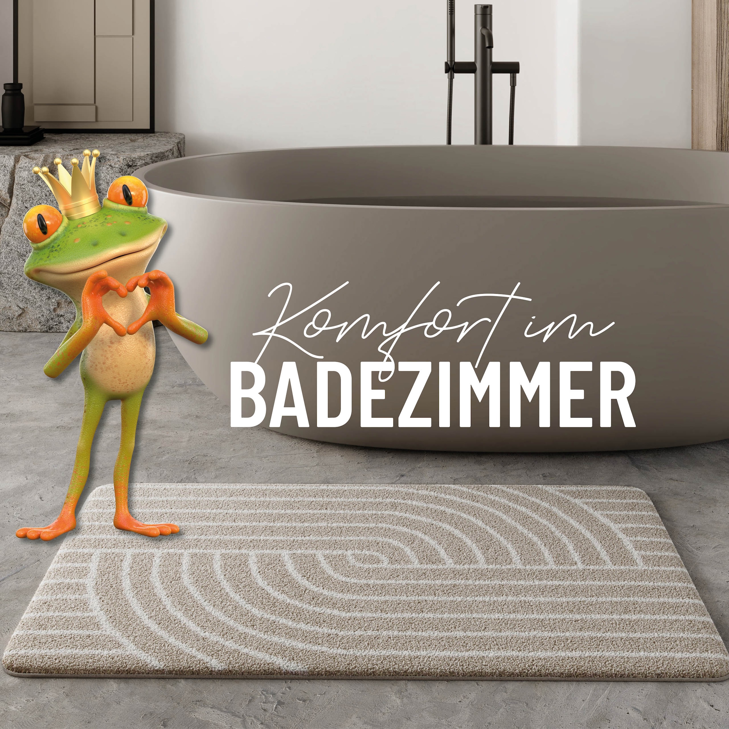 Wecon home Basics Tapis de bain »Hilda« Höhe 15 mm lavable, antidérapant, résistant, facile d'entretien avec motif rétro