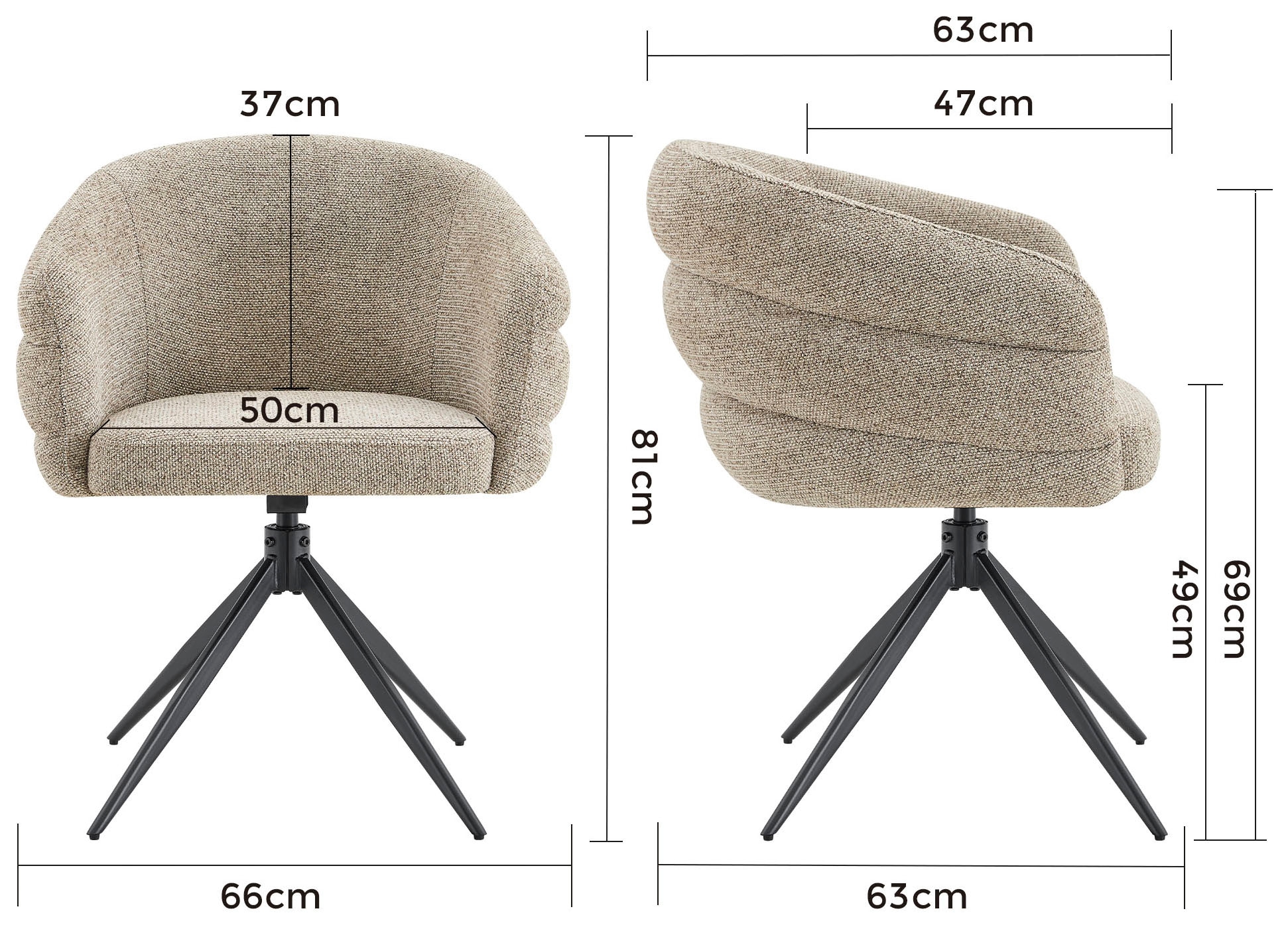 Duo Collection 4-Fussstuhl »Lotte« (Set) 2 Stk.360° drehbar mit Rückholfunktion