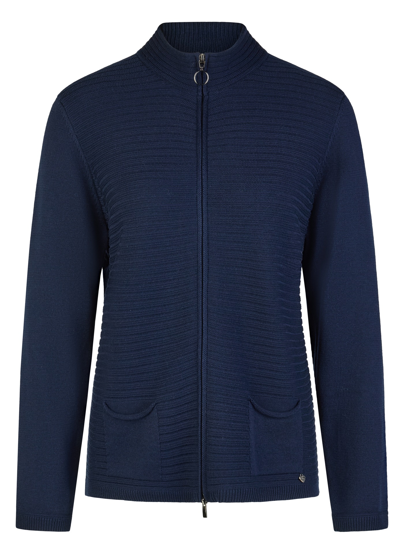 Rabe Veste en tricot avec col montant et fermeture éclair