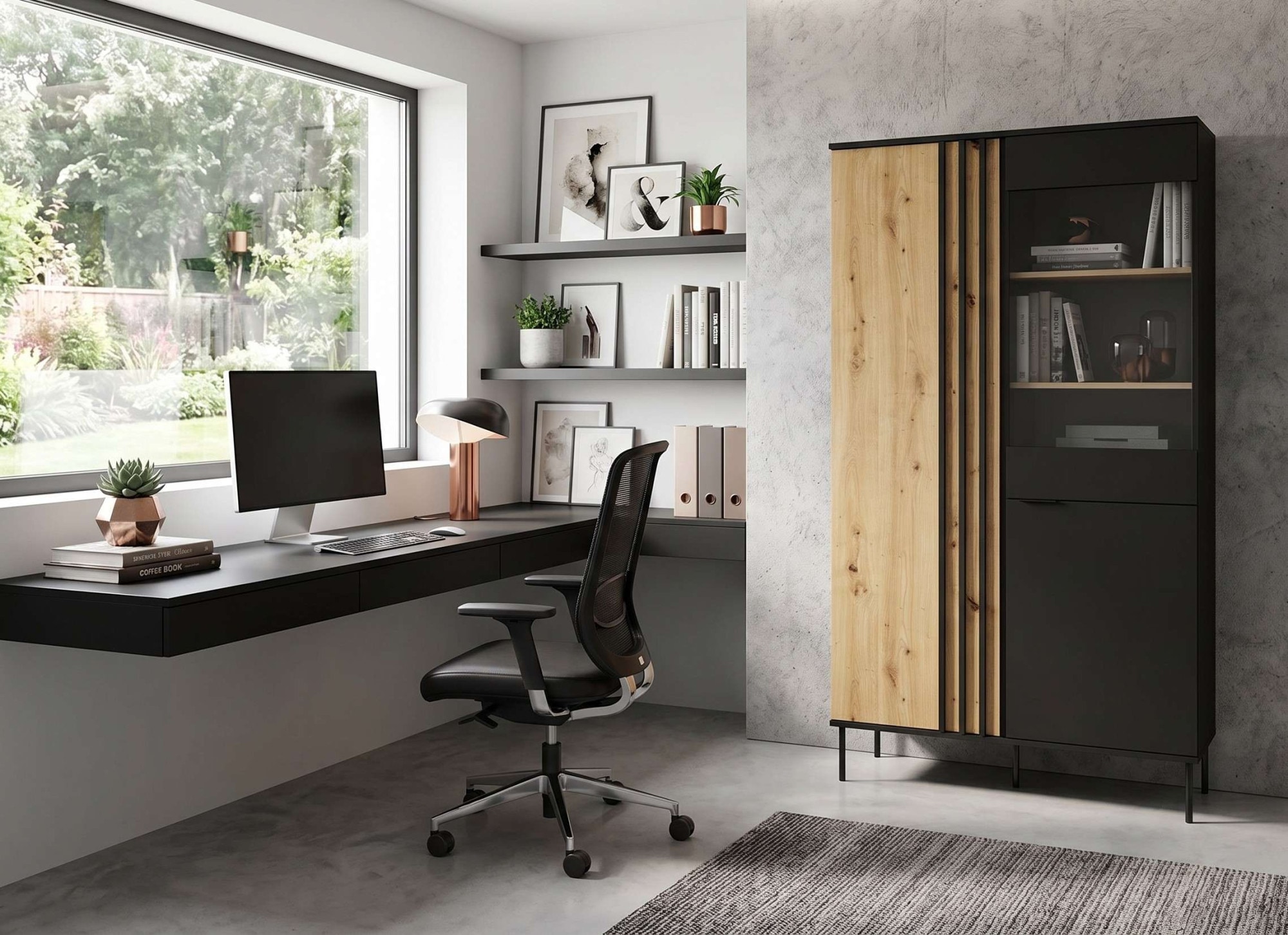 GOODproduct Vitrines »AELLOR Vitrineschrank mit/ohne Beleuchtung, verglast, viel Stauraum« Standvitrine/Glasvitrine mit 2 Türen, 8 Einlegeböden, matt Hochschrank