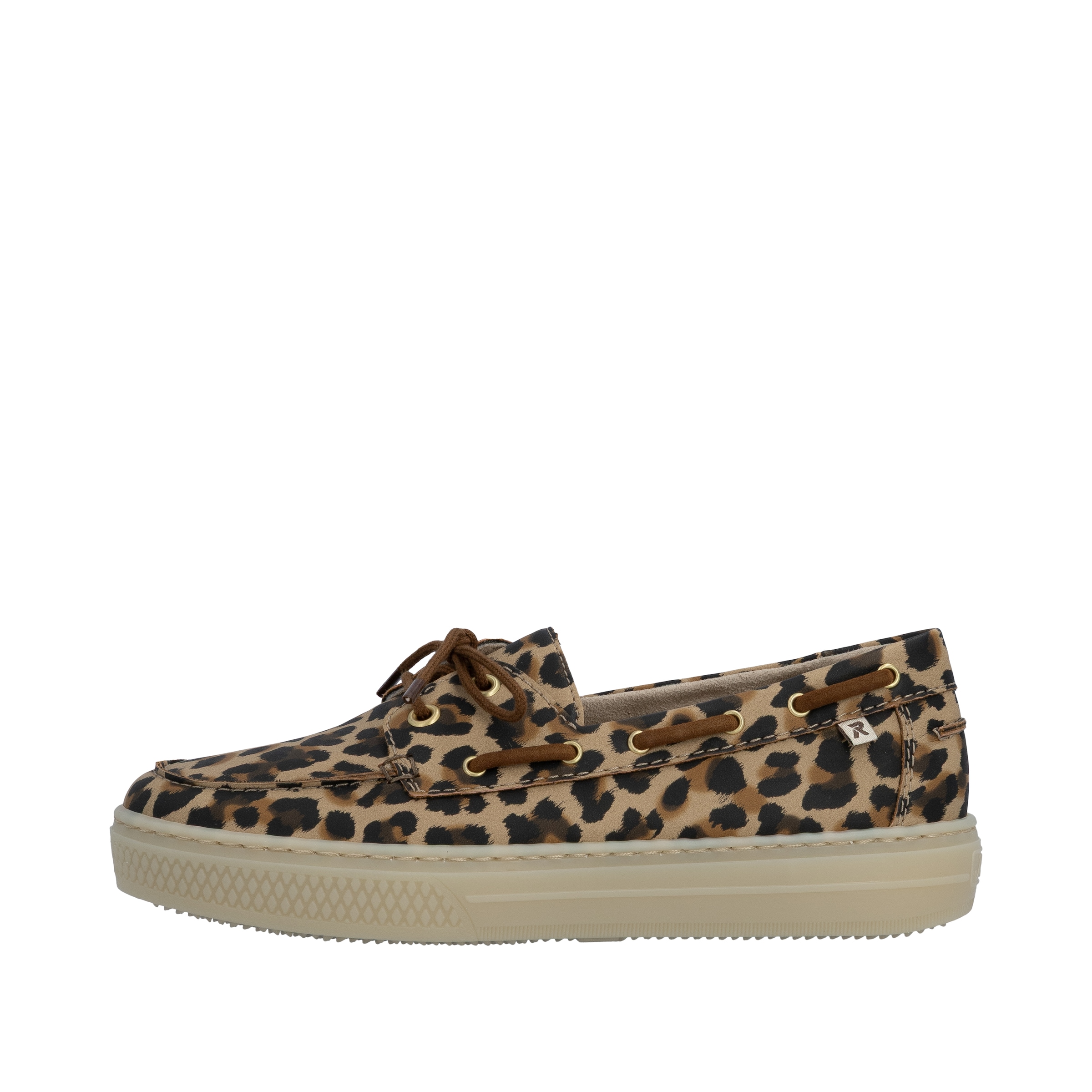 Rieker Bootsschuh  Schnürer, Mokassin, Halbschuh im Leo-Look