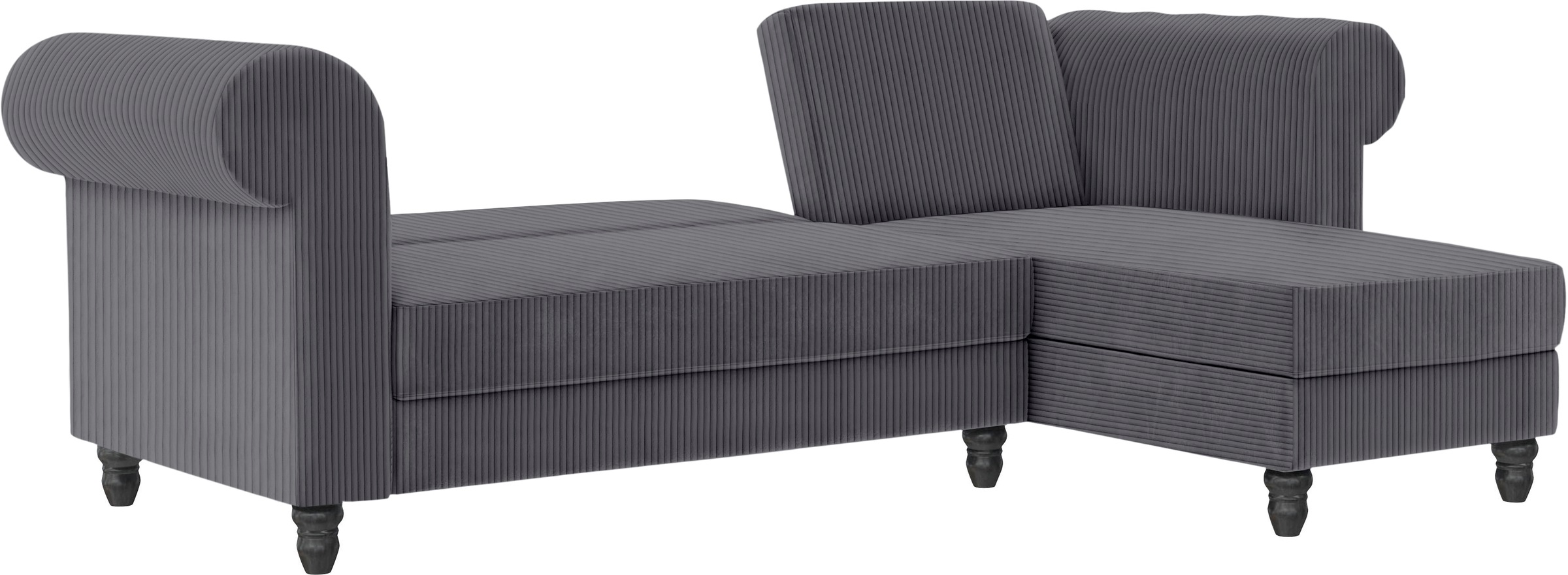 Dorel Home Canapé d'angle »Felix II, L-Form, Schlafsofa 241cm (Liegefl. 108/195 cm),« verstellb. Rückenlehne, Recamiere wechselbar, Cord