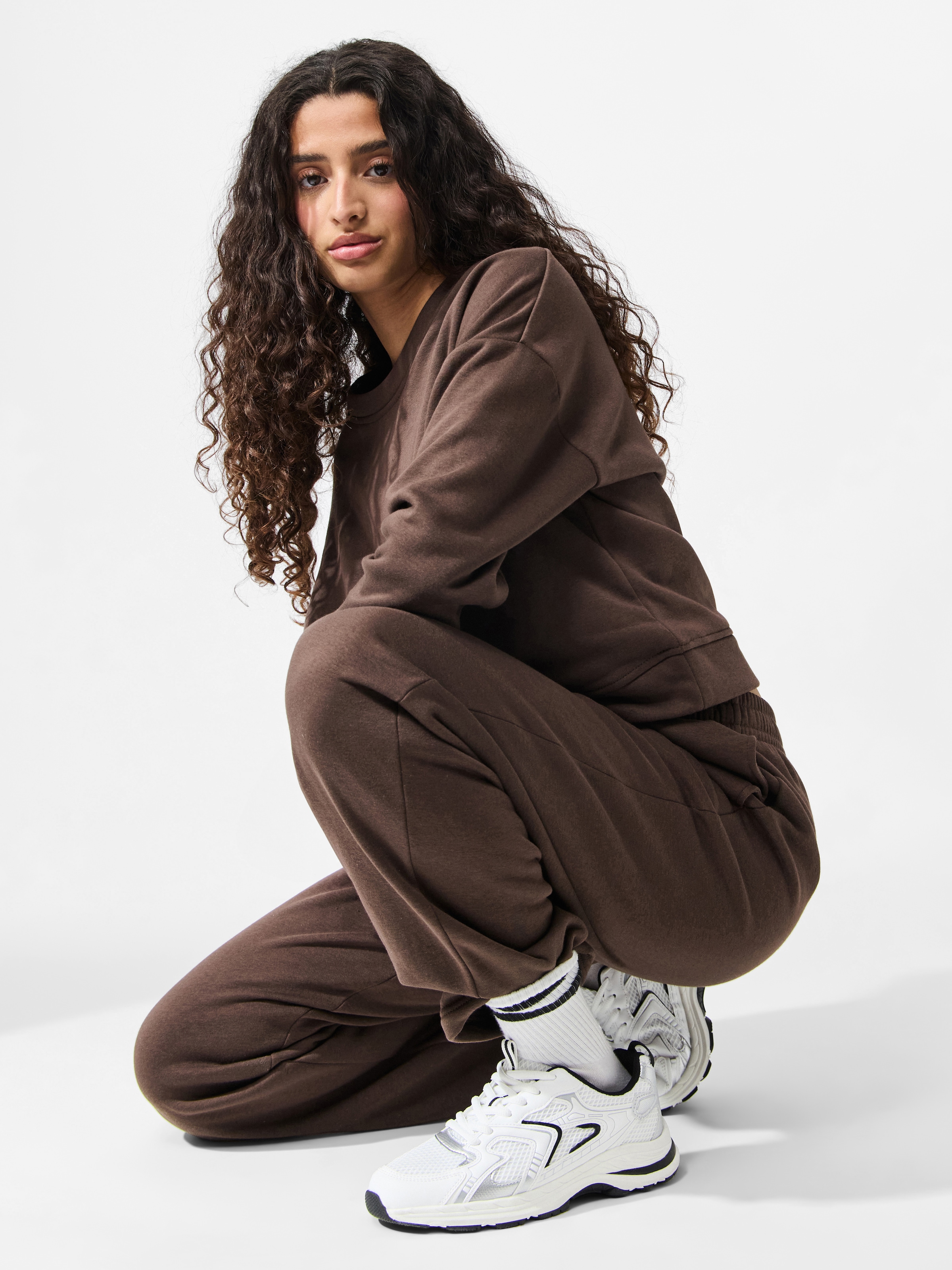pieces Pantalon sweat »PCCHILLI HW STRAIGHT SWEAT PANTS NOOS BC«  mélange coton, coupe droite