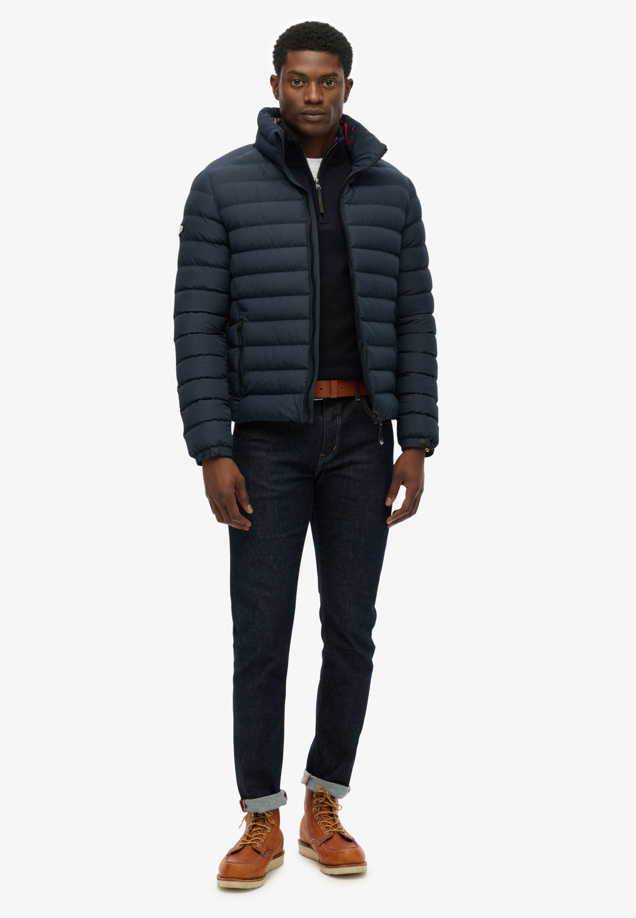 Superdry Steppjacke »FUJI PRINT PADDED JACKET« ohne Kapuze Slim Fit, mit Reissverschluss, in unifarbener Optik