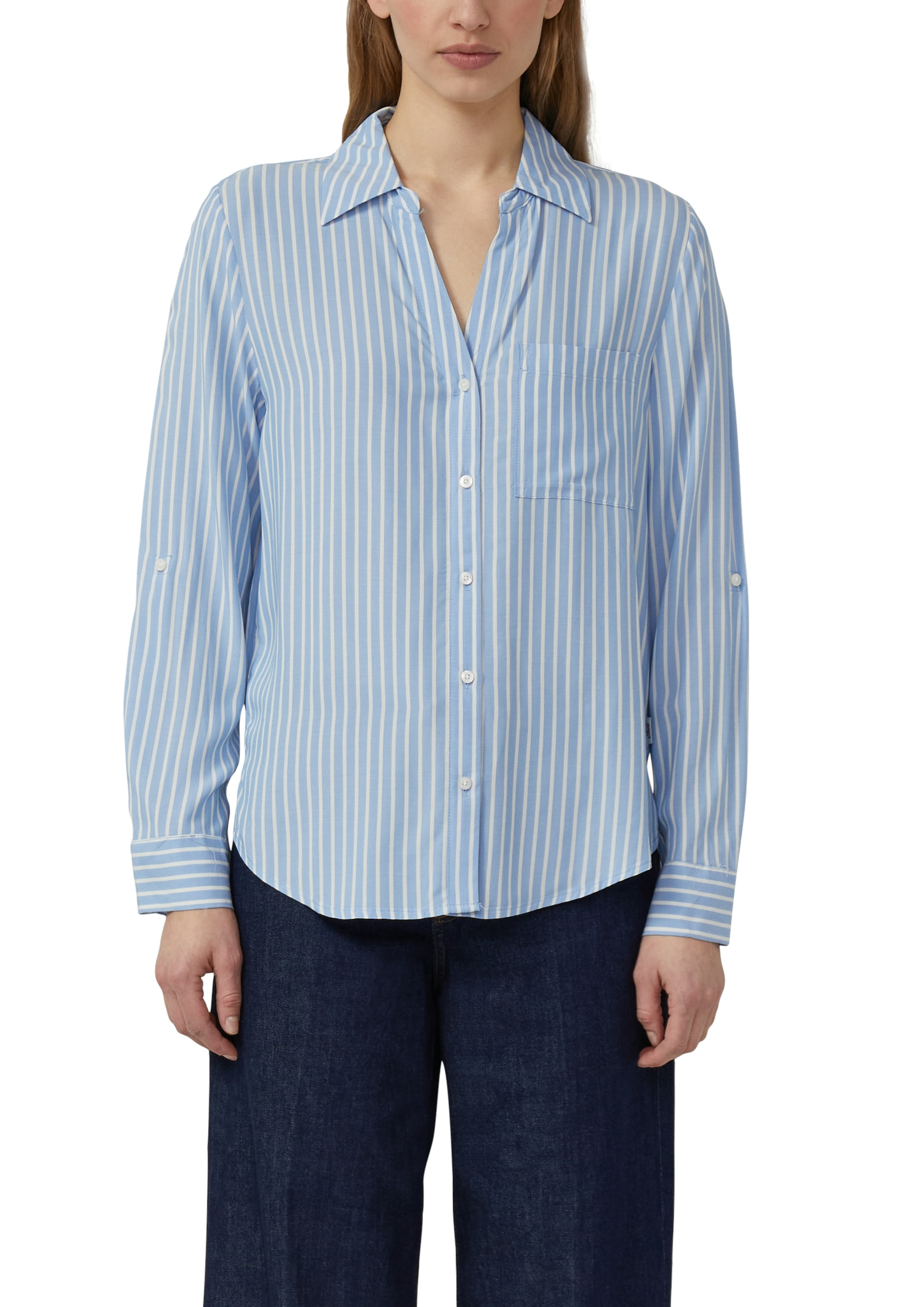 s.Oliver Blouse à manches longues im Streifen-Design und aus Viskose