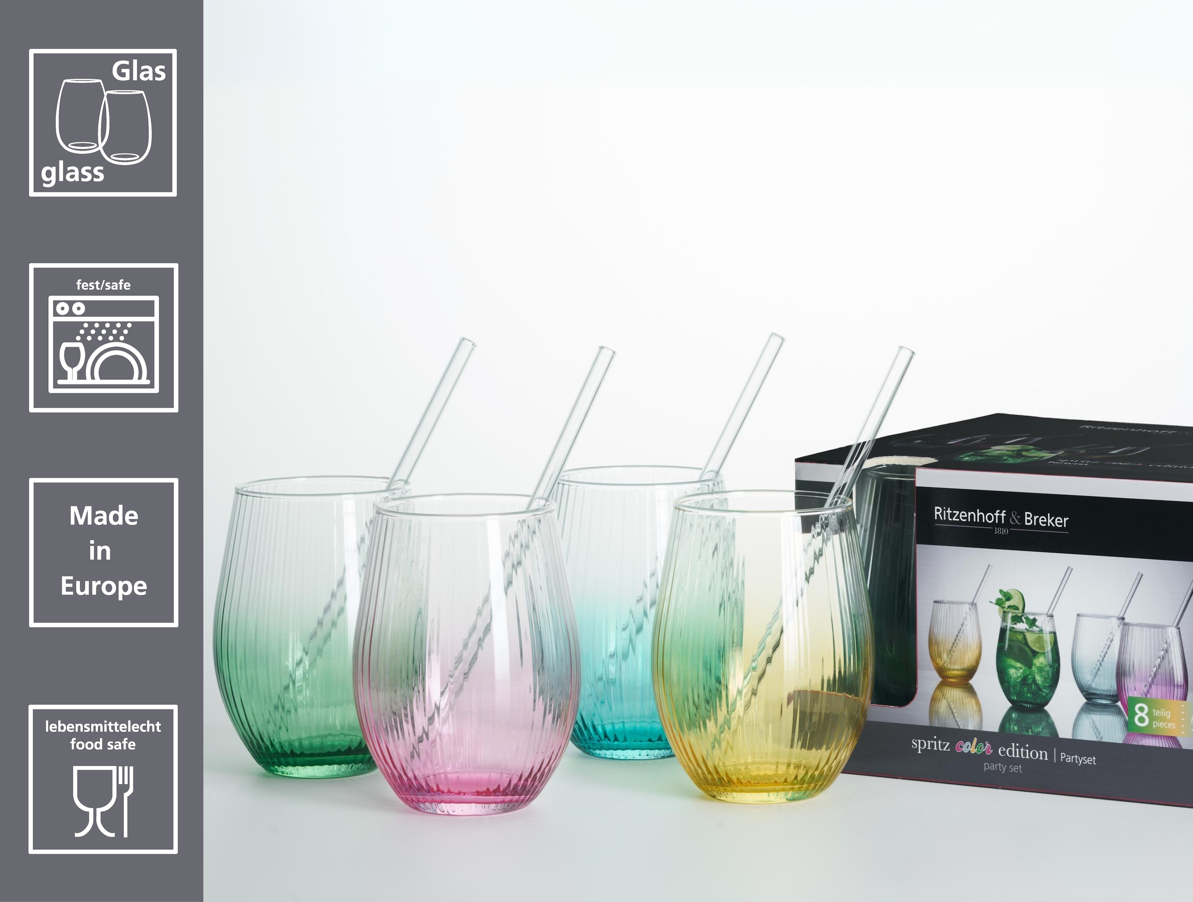 Ritzenhoff & Breker Set de verres »Spritz« inkl. Glas-Trinkhalme, 590 ml