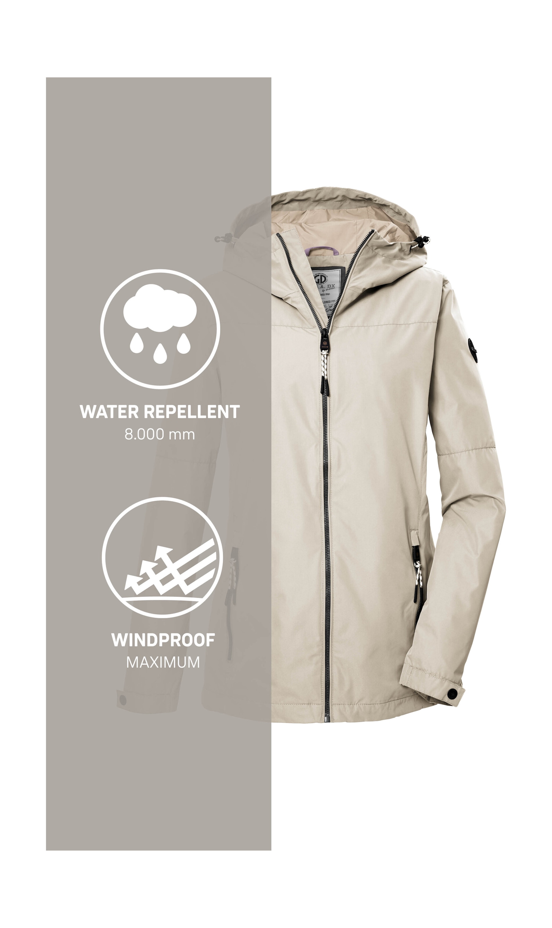 G.I.G.A. DX by killtec Funktionsjacke »GS 71 WMN JCKT« Damenjacke: wasserdicht, winddicht, verstellbar, Kapuze