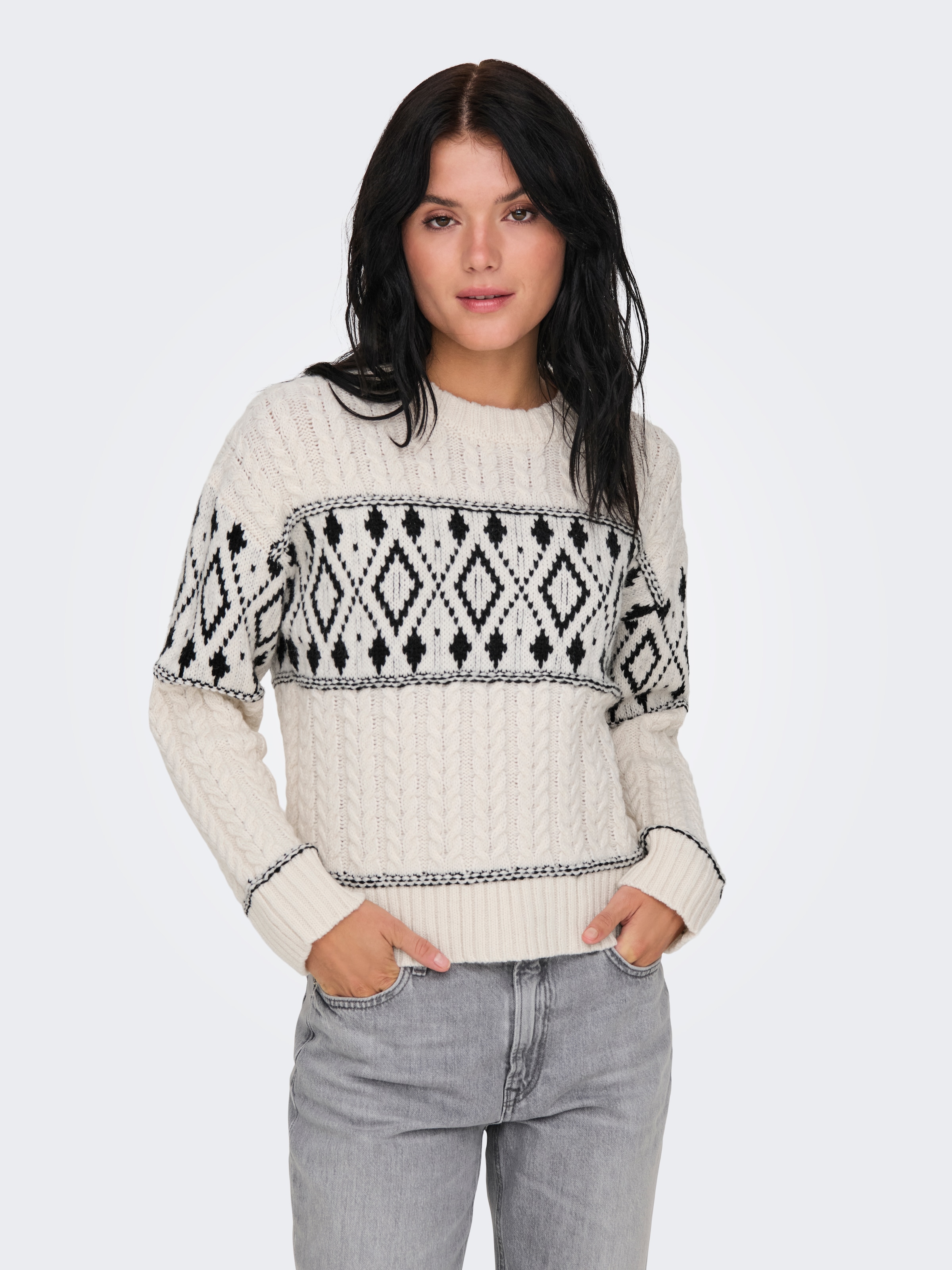 ONLY Strickpullover »ONLMARENT L/S PULLOVER KNT NOOS«, mit Strickmuster
