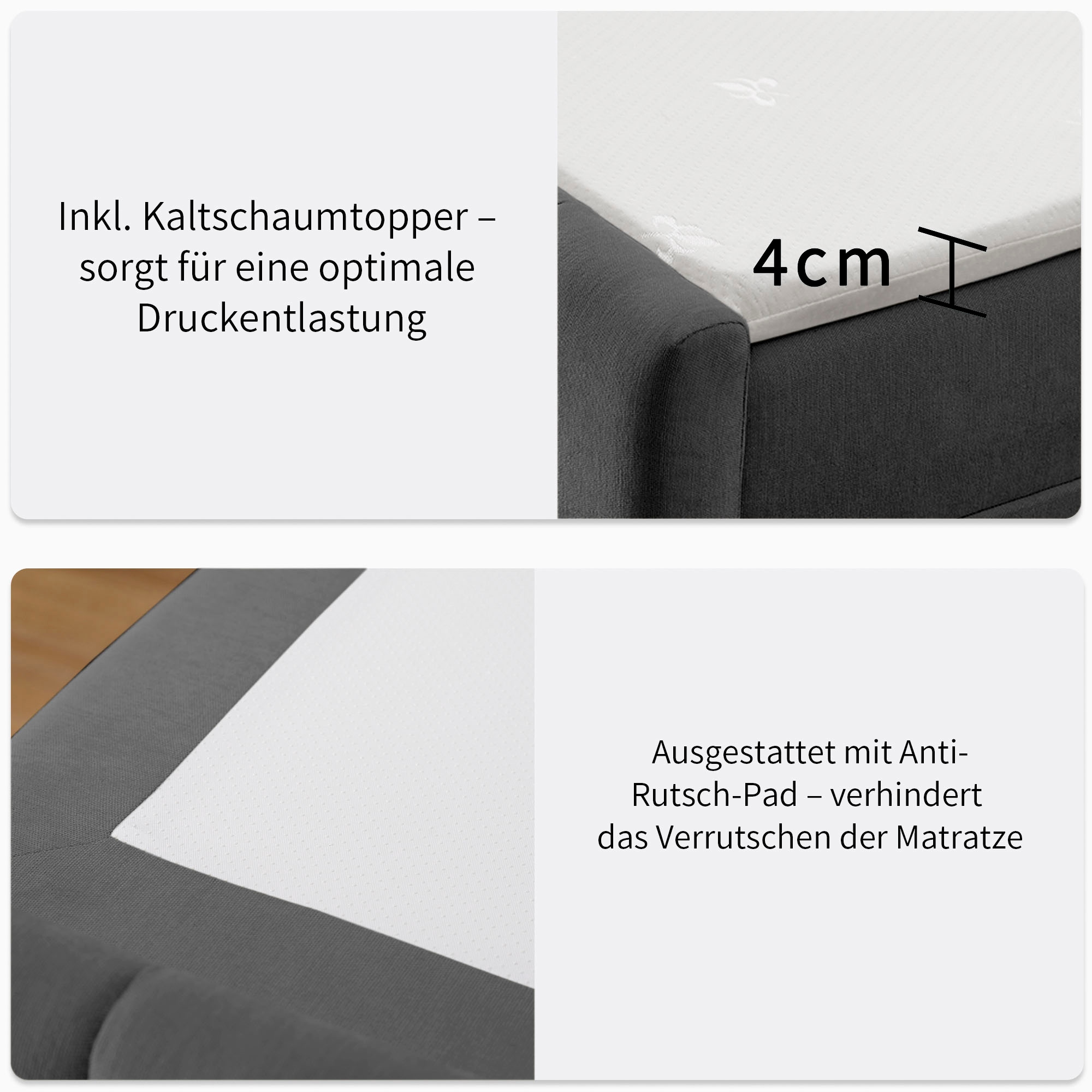 GOODproduct Boxbett »Yanna inkl. Bettkasten und Topper, Liegefläche 180x200cm« erhältlich in der Grösse 180x200 cm, inkl. Aufbauvideo