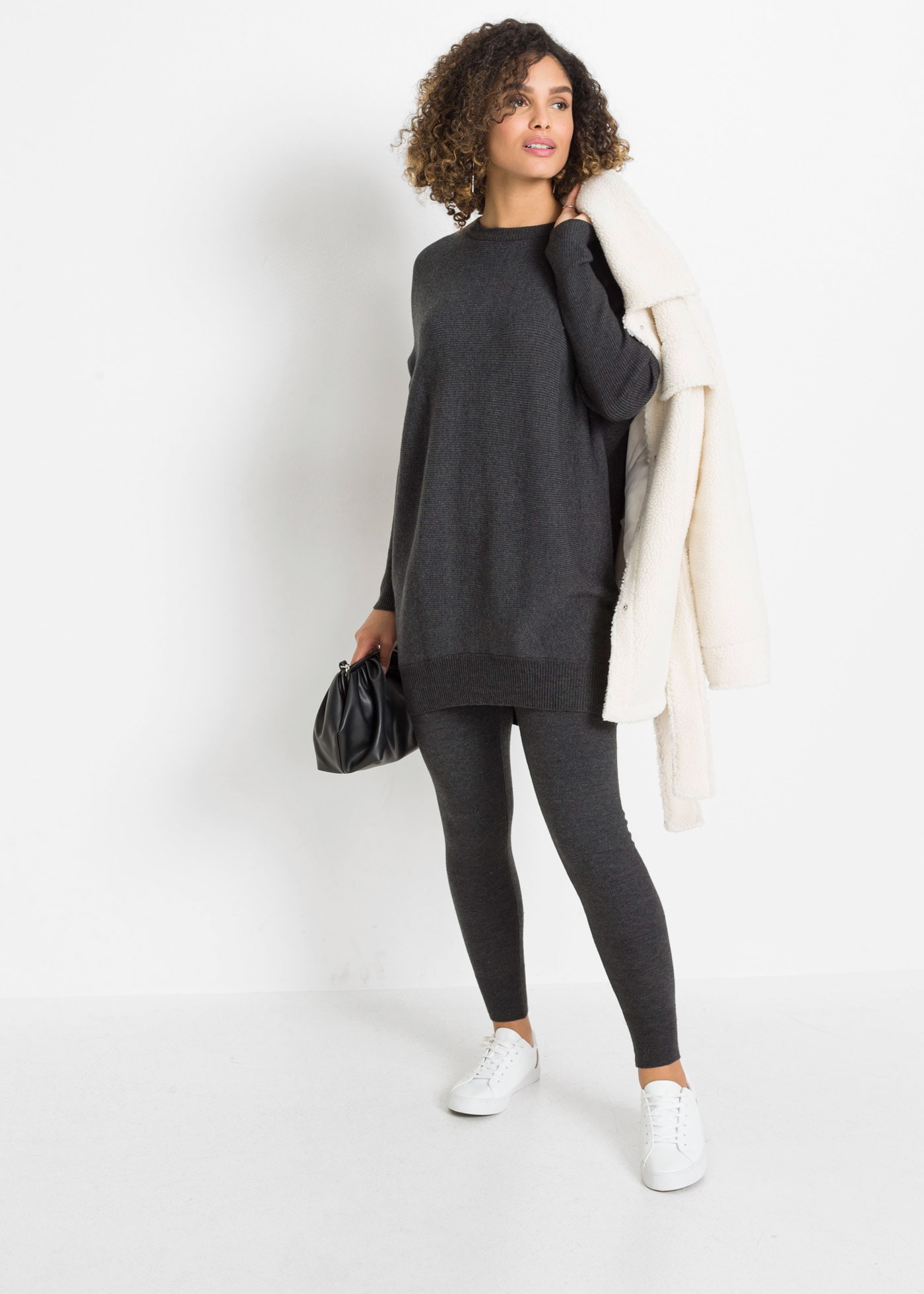 bonprix Pull long Long-Pullover aus Viskose-Mix