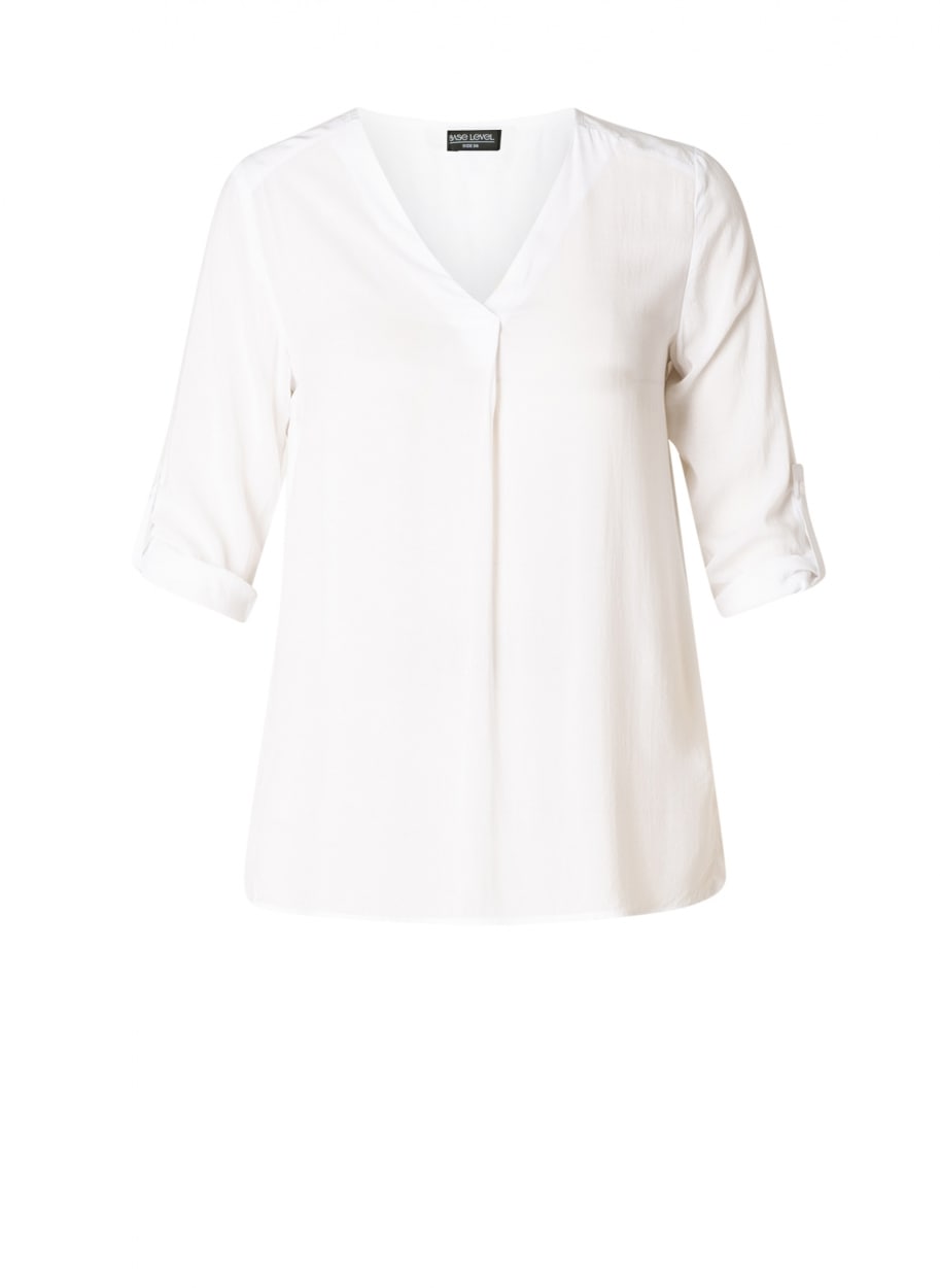Base Level Curvy Shirtbluse »Yanina« mit V-Ausschnitt