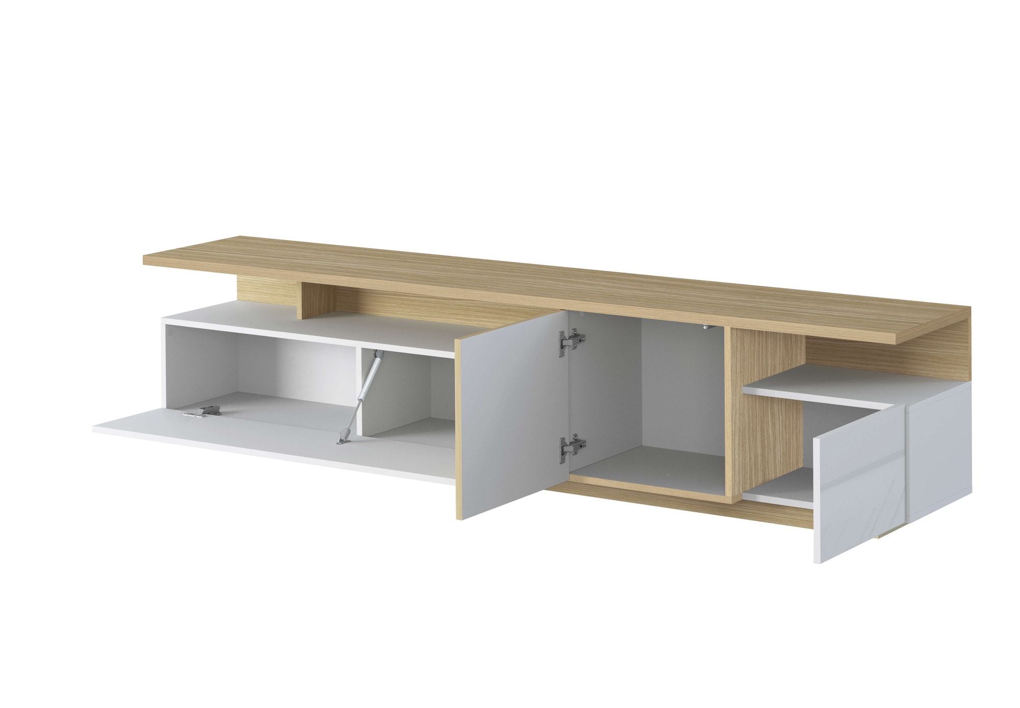 GOODproduct Lowboard »Lowboard ETHOS,Lowboard,TV-Kommode,TV-Möbel,TV-Bank« 1 Stk. tlg. Mit zwei Drehtüren, einer Klapptür und zwei offenen Fächern,B.210 cm
