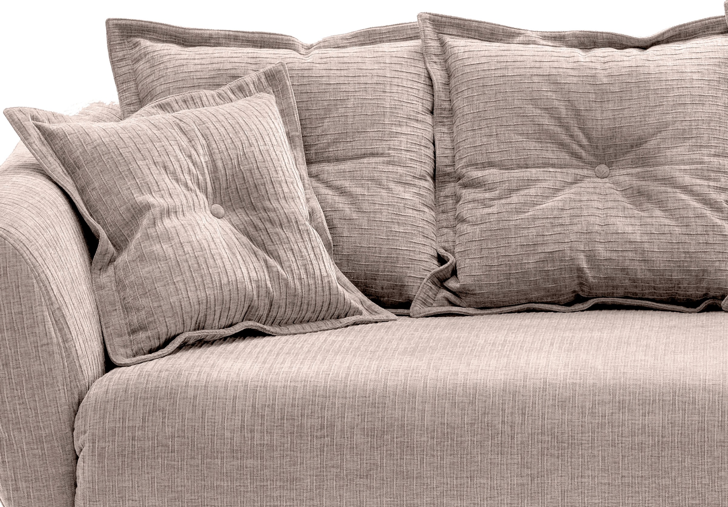 Home affaire 3-places »Baggio Breite 236 cm, modernes Sofa, hoher Fuss, bequem« schwarze Metallfüsse
