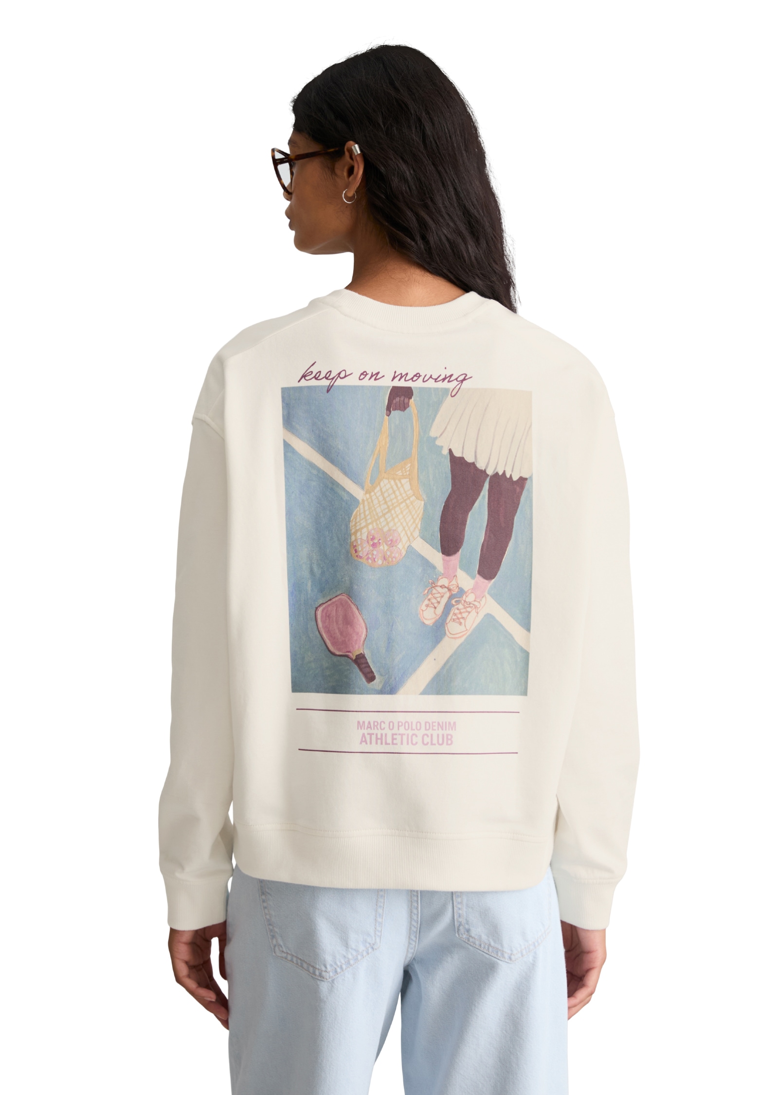 Marc O'Polo DENIM Sweat-shirt , oversize avec imprimé dos marqué
