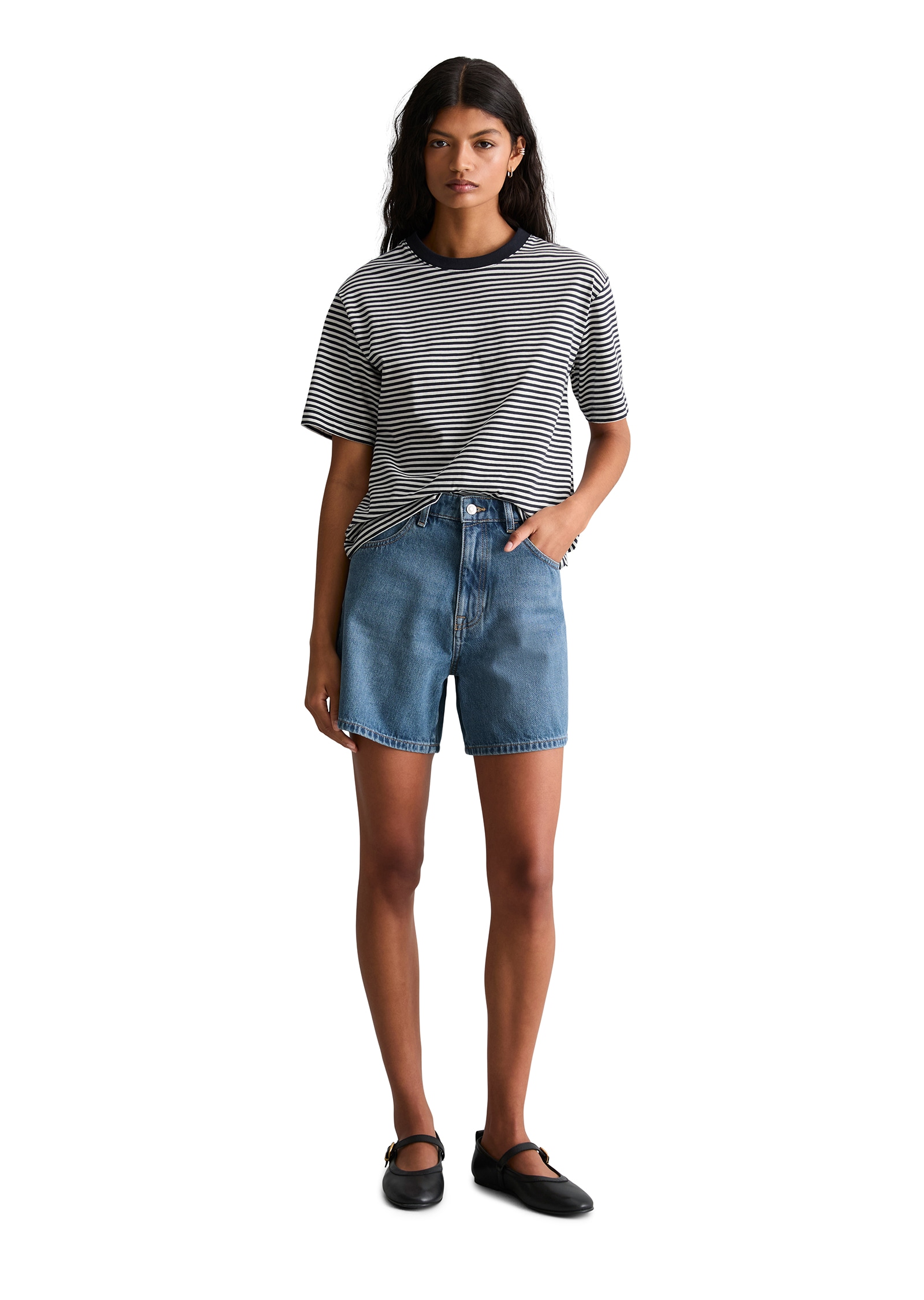 Marc O'Polo DENIM Short en jean »Model Filda relaxed aus Rigid Denim« taille haute