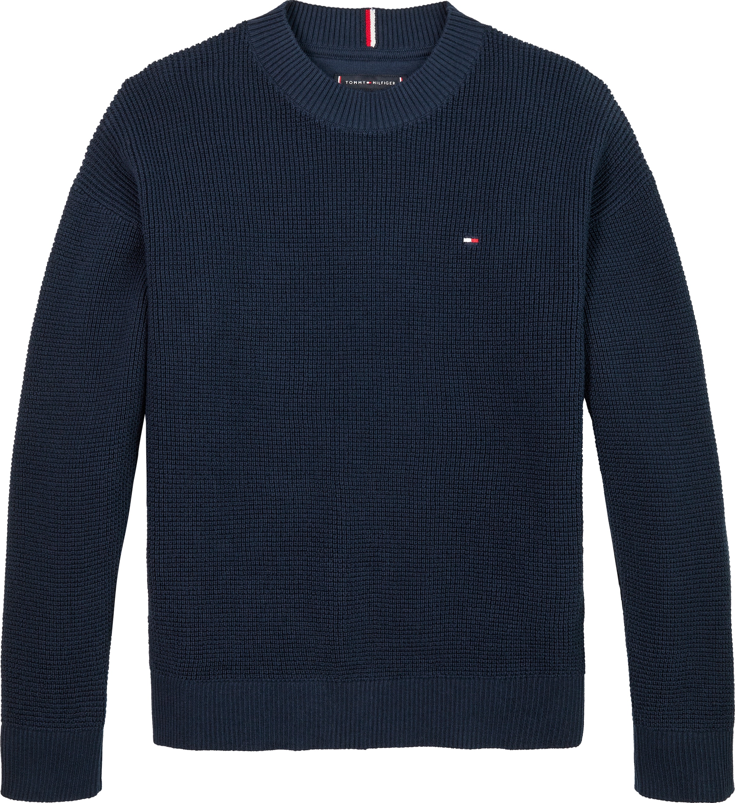 Tommy Hilfiger Pull à col rond »COTTON TEXTURE SWEATER« für Kinder bis 16 Jahre, Strukturstrick