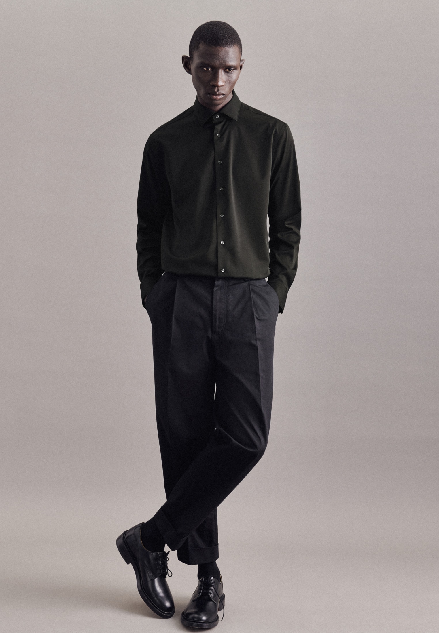 seidensticker Chemise d'affaires »Schwarze Rose« Regular 1/1 Kentkragen Uni