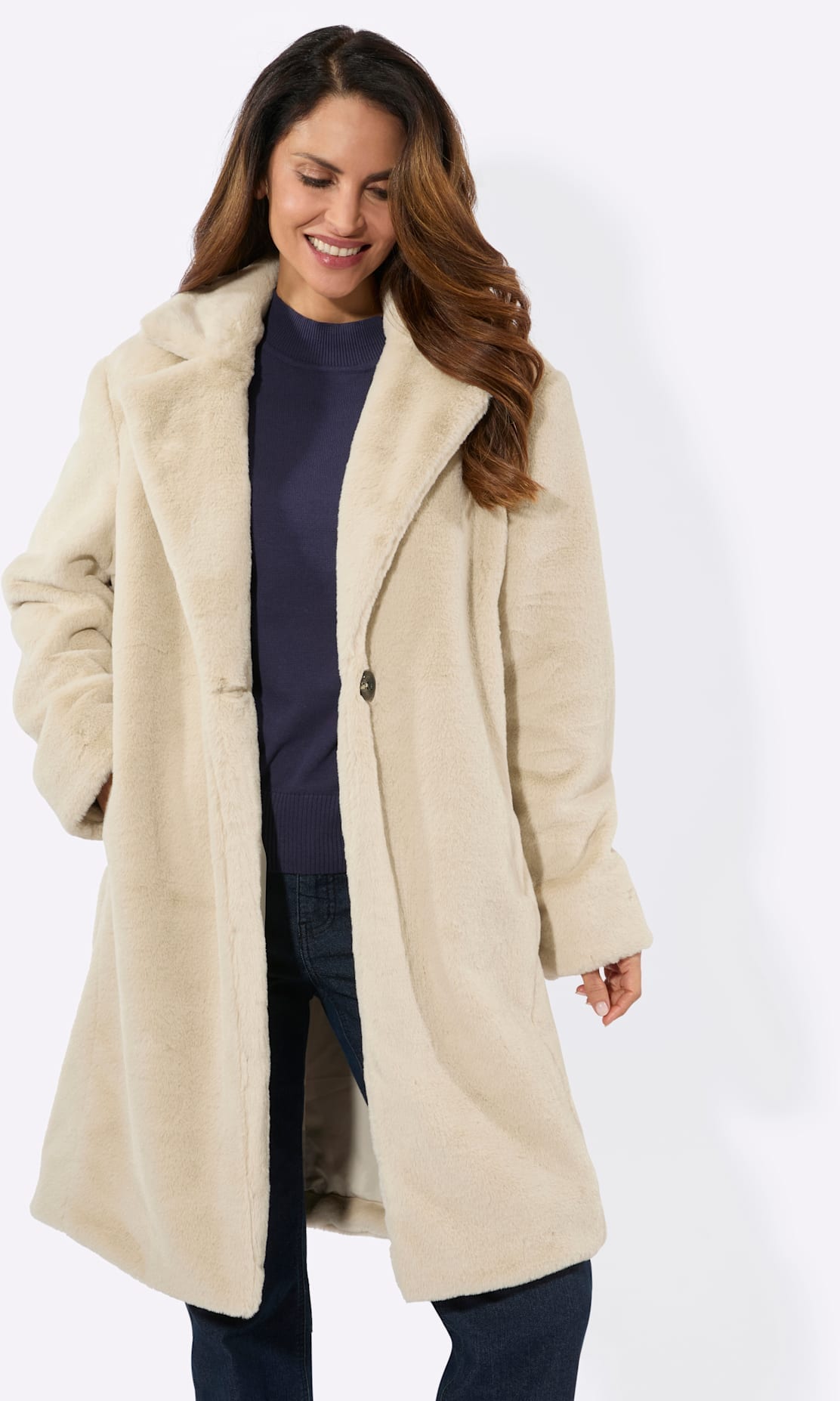 Inspirationen Manteau en imitation fourrure
