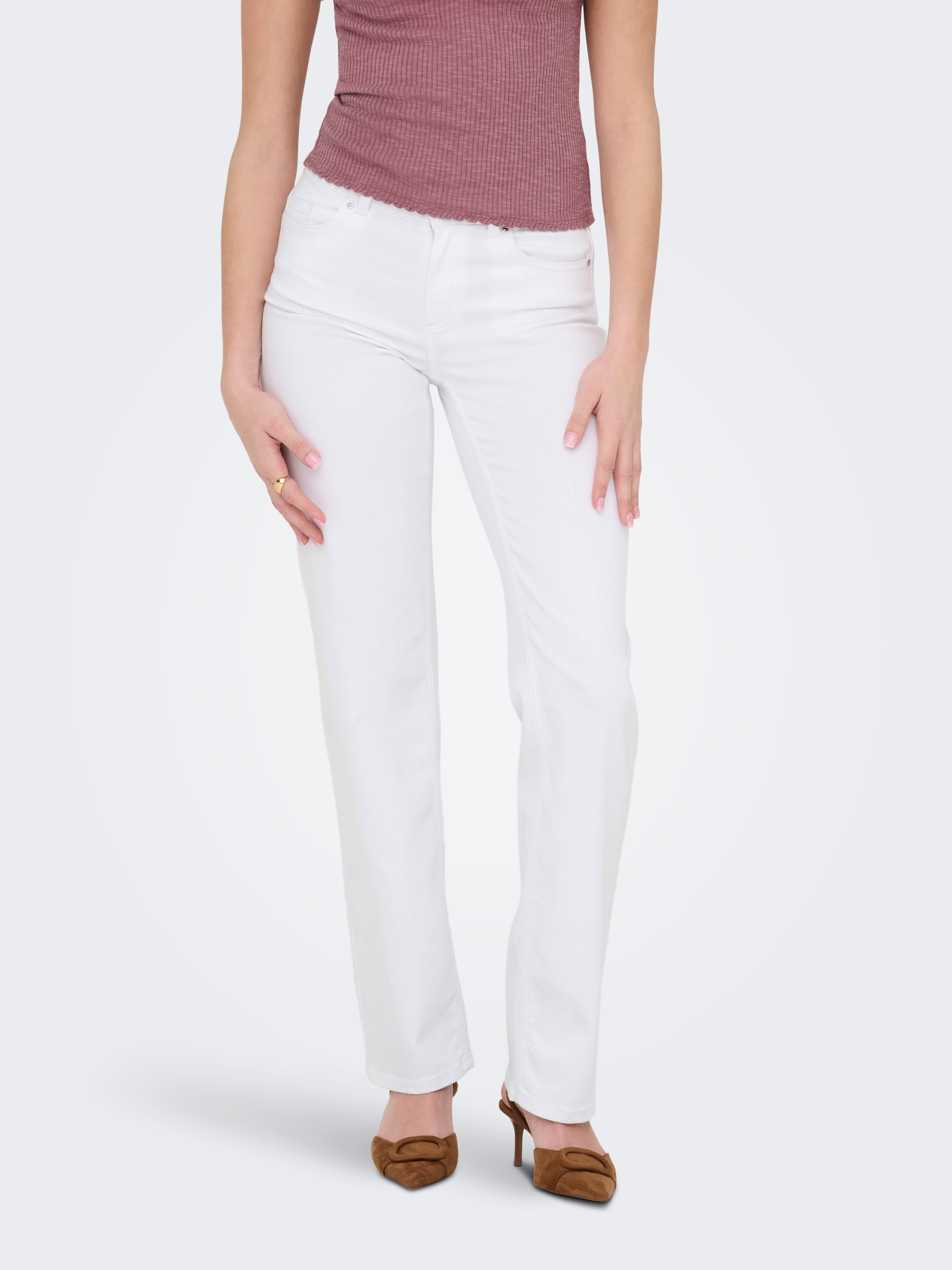 ONLY Straight-Jeans »ONLBLUSH MID STRAIGHT DNM DOT NOOS« 5-Pocket Style