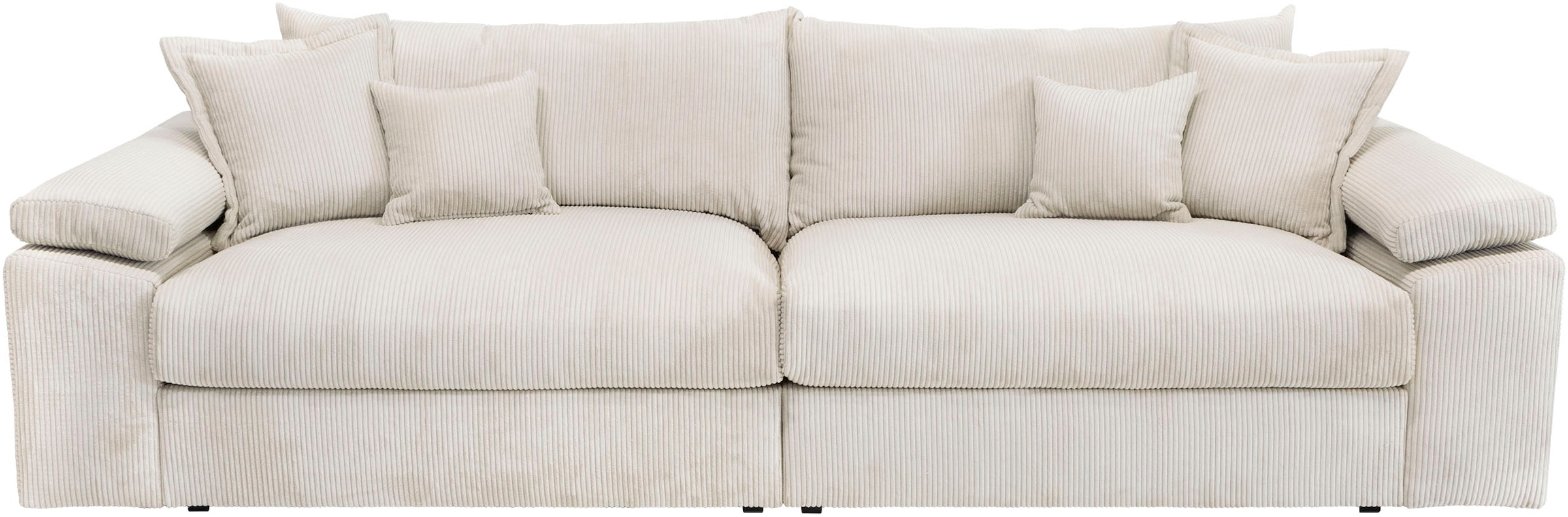 Home affaire Big-Sofa »Soft&Cosy XXL, B: 303 cm - OTTO. Verlässliche Qualität.« Mega-Sofa, Cord oder Chenille-Struktur, mit Federkern & 4 Zierkissen