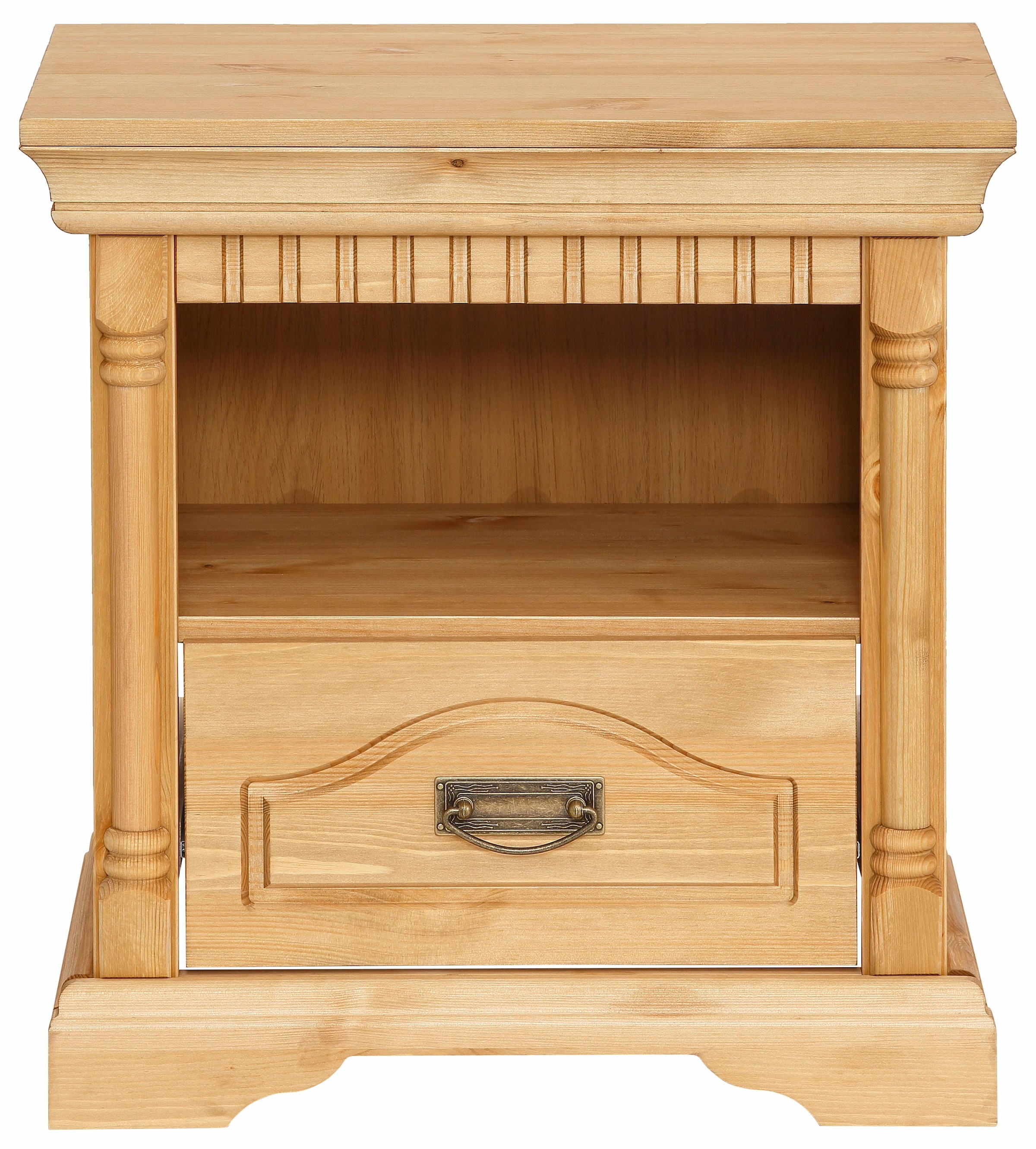 GOODproduct Nachtkonsole »Graz« aus massiver Kiefer, mit aufwendigen Details, Breite: 55 cm