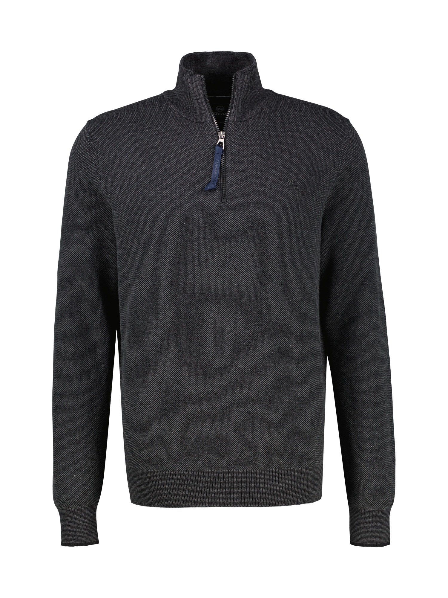 LERROS Sweatshirt »Troyer in Strukturqualität«, Herrensweatshirt aus 100% Baumwolle & Troyer-Kragen mit Reissverschluss
