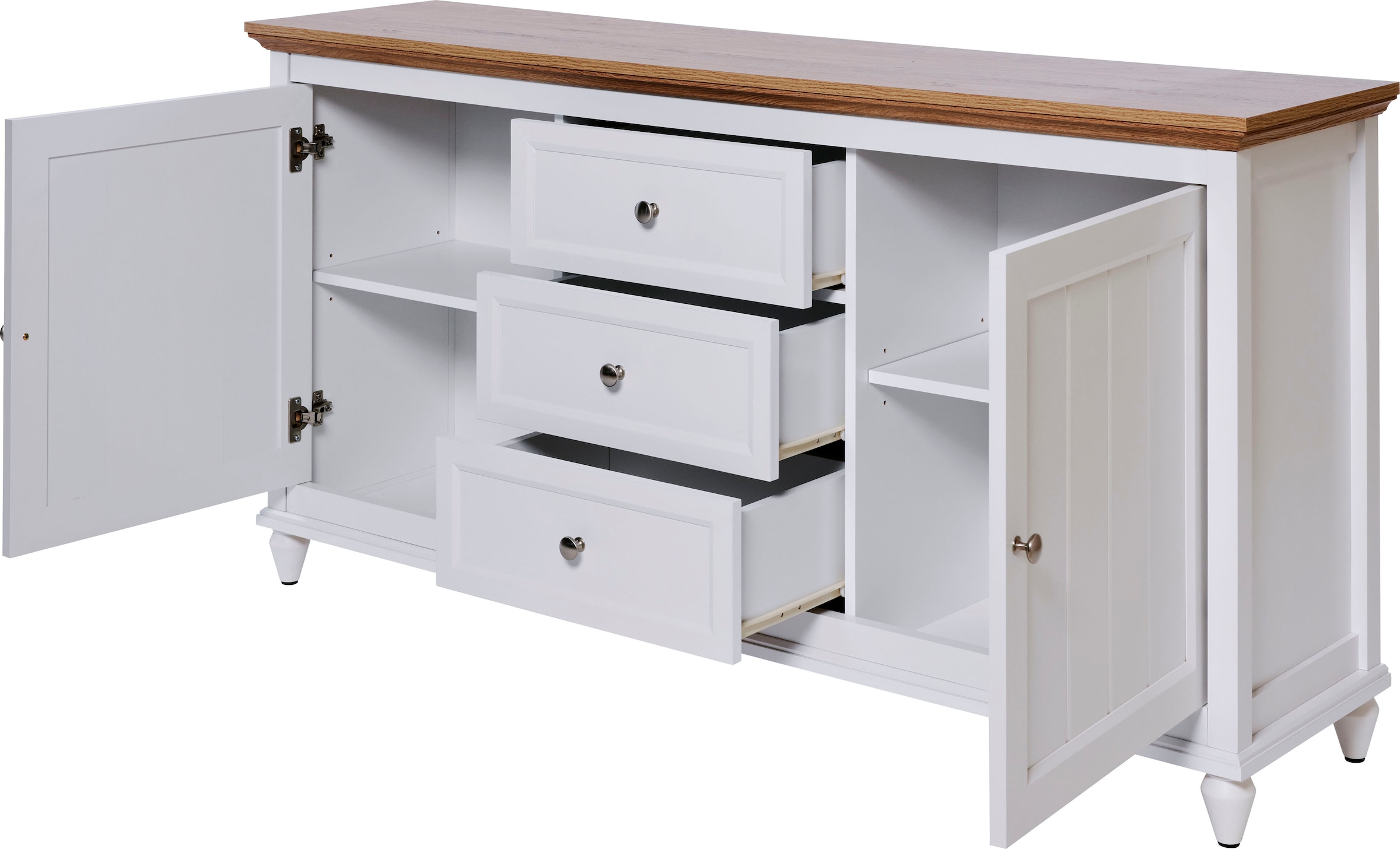 Jahnke Buffet »COTTAGE SB 150« 1 cuis tlg. Buffet, style campagne, 2 portes et 3 tiroirs, largeur env. 150 cm