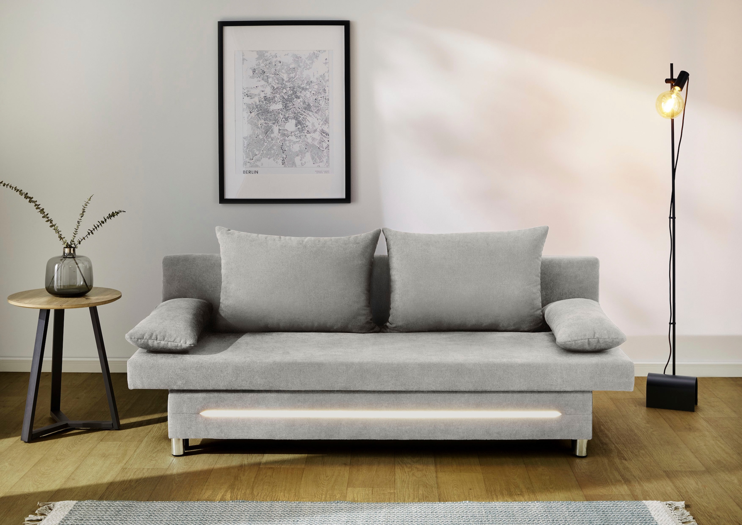 Jockenhöfer Gruppe Canapé-lit »Sunrise, B: 191 cm, Liegefl. 120x191 cm« avec fonction lit, coffre de rangement et éclairage, notre prix bas permanent