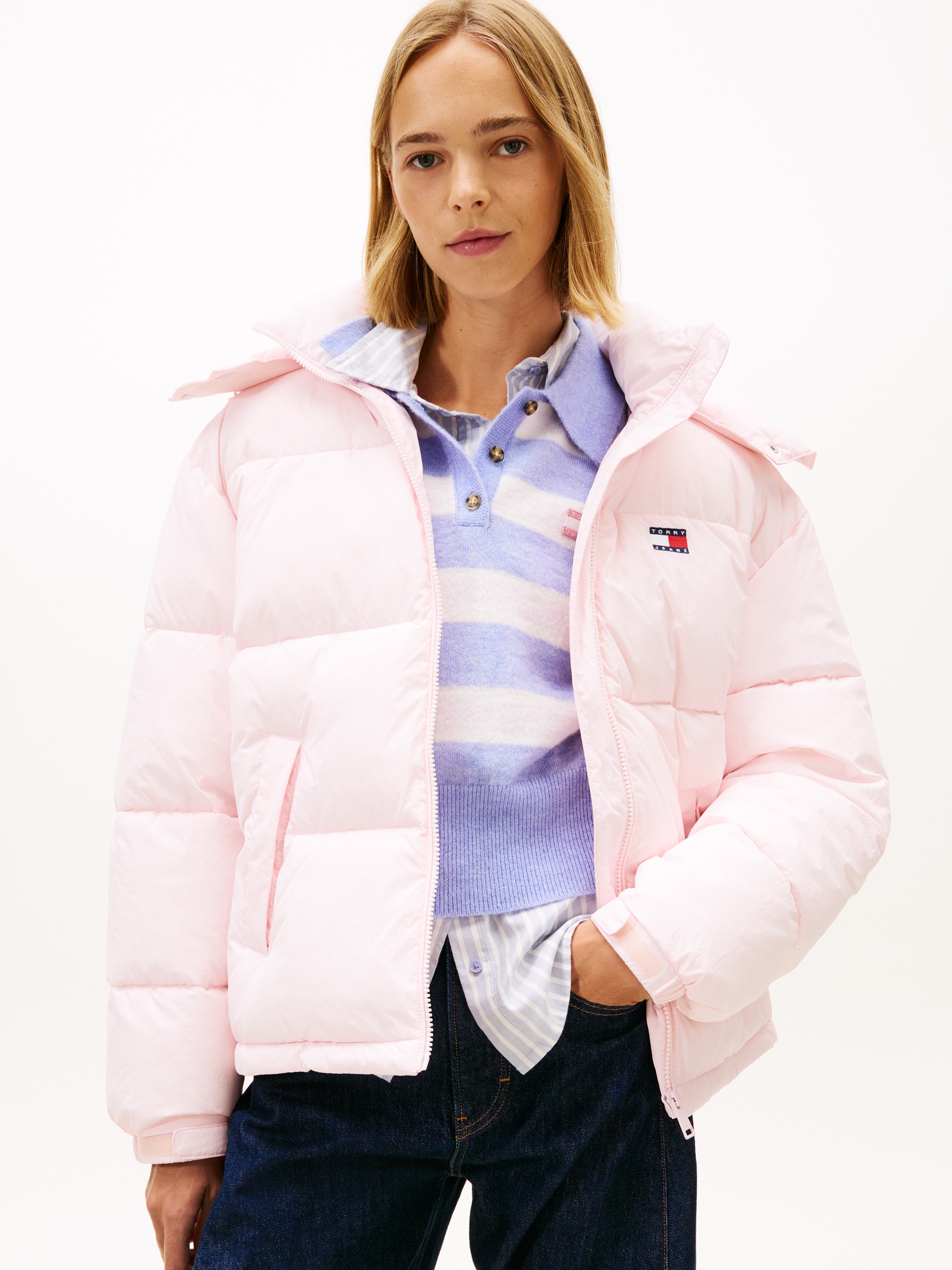 Tommy Jeans Veste matelassée »TJW OVS HOODED FLAG PUFFER EXT« avec capuche
