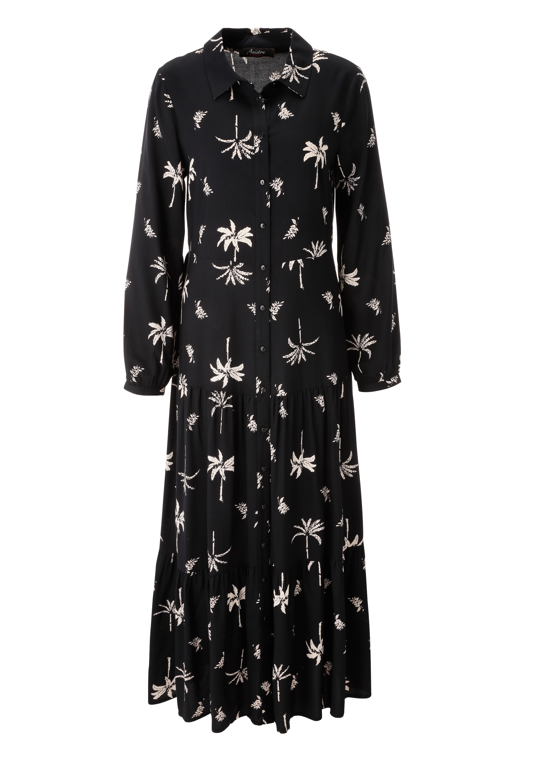Aniston CASUAL Maxi robe mit abnehmbarem Bindeband,  mit Palmen bedruckt - jedes Teil ein Unikat