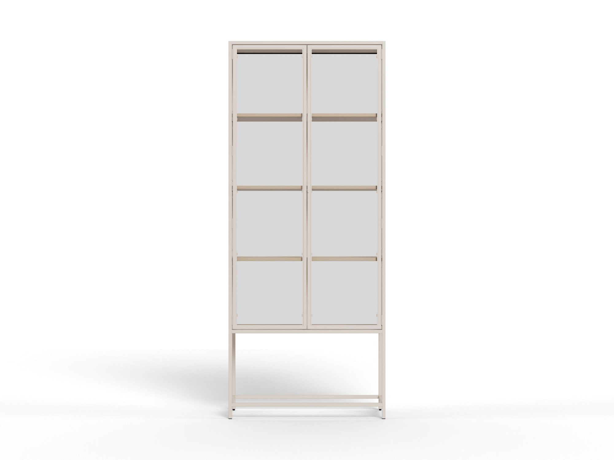 ACTONA GROUP Vitrine en verre »Seaford, Vitrine« Vitrine, acier gris, plateau supérieur et 4 étagères, 77 x 35 x 185,6 cm